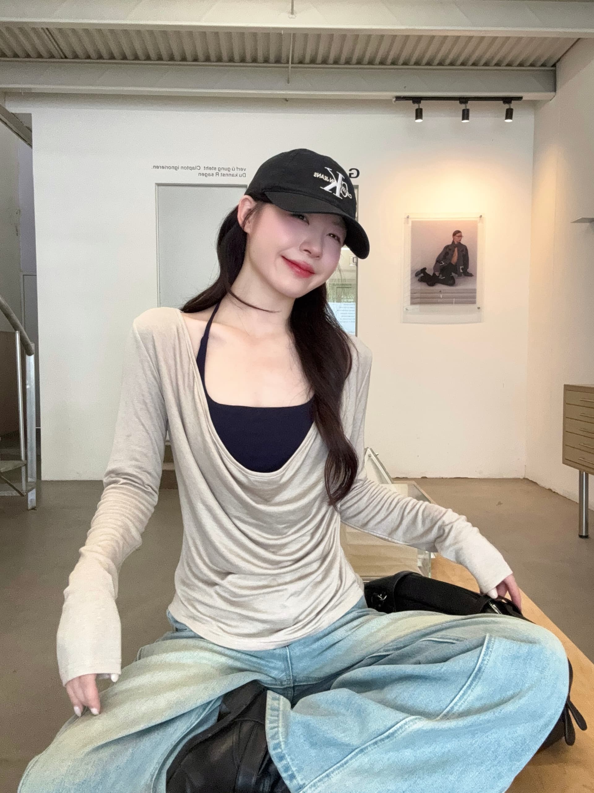 실사 빅 사이즈 지방 mm 가을 새로운 디자인 센스 느긋한 바람 긴팔 블라우스 흔들다 칼라 행침 목 투피스 조끼 이미지 2
