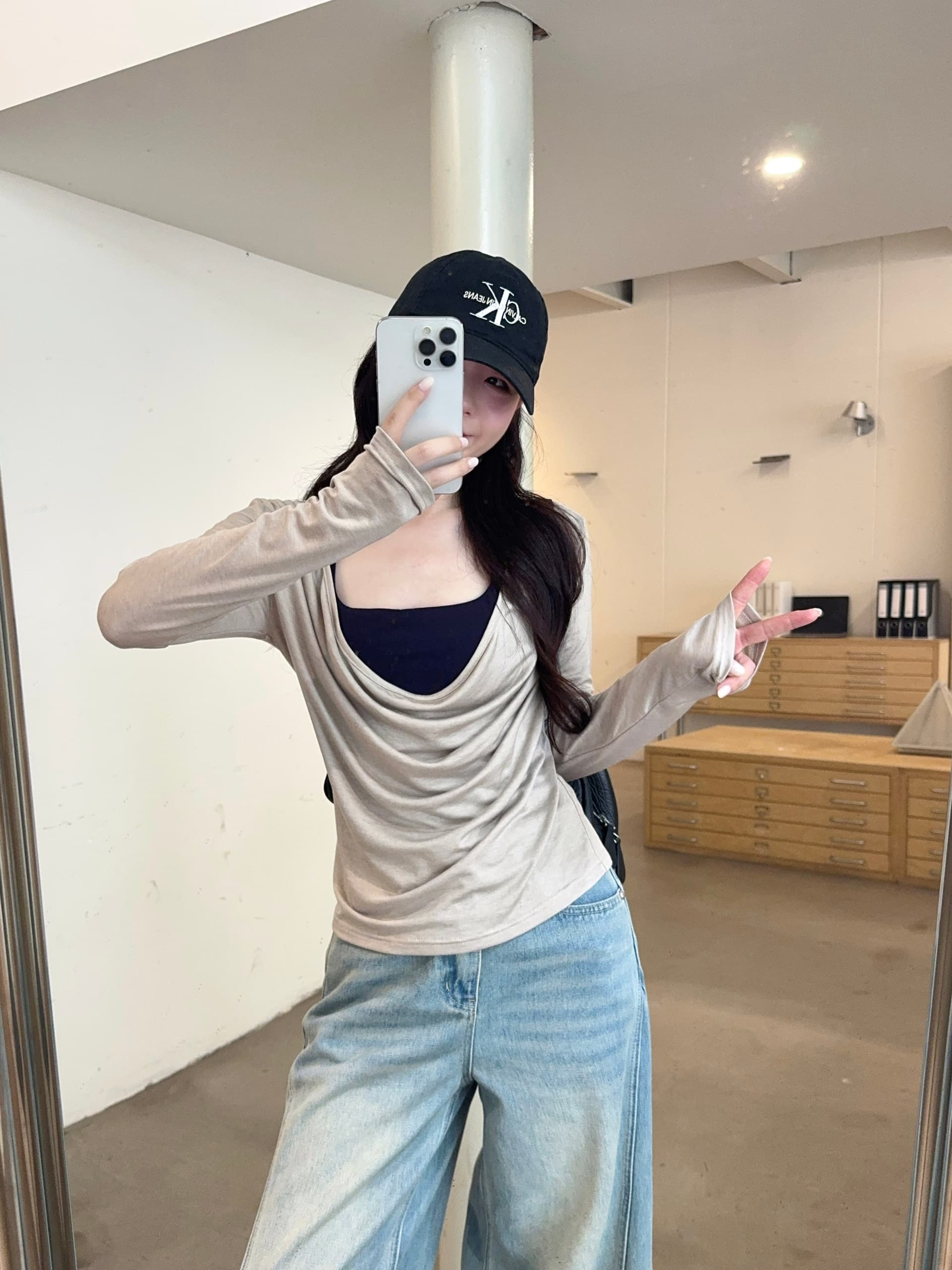 실사 빅 사이즈 지방 mm 가을 새로운 디자인 센스 느긋한 바람 긴팔 블라우스 흔들다 칼라 행침 목 투피스 조끼 상세 이미지 4
