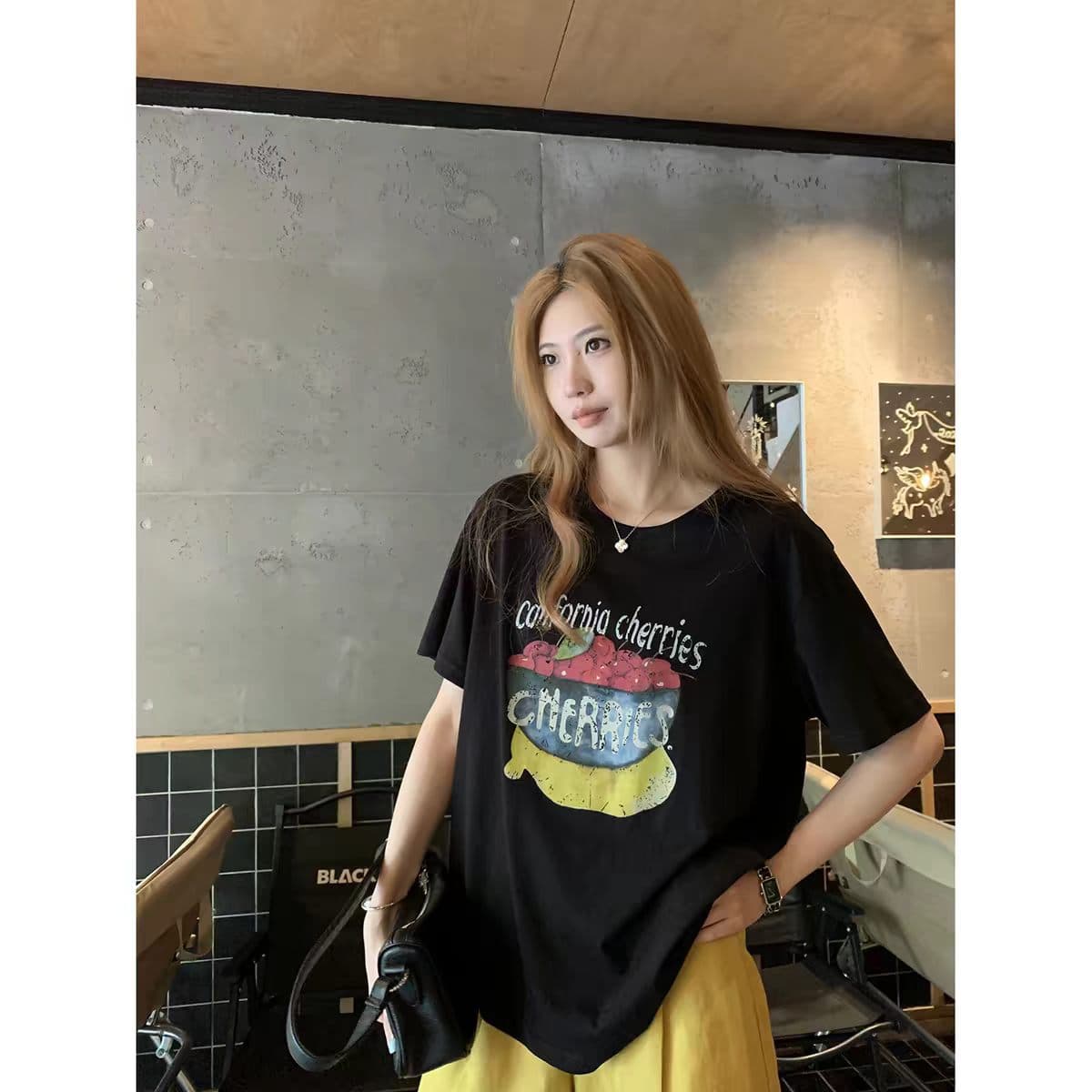 대외 무역 반팔 출퇴근 맨위 여름 섹션 새로운 만화 tee 캐주얼 운동 라운드 넥 티셔츠 트렌디 이미지 3