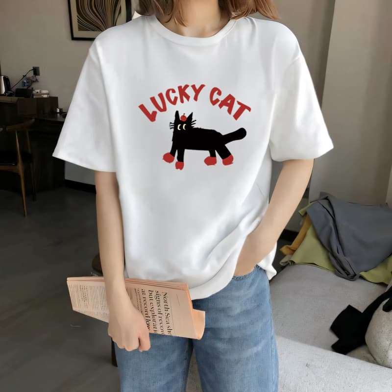루즈핏 디자인 센스 작은 대중 거리 새로운 순면 반팔 티셔츠 트렌디