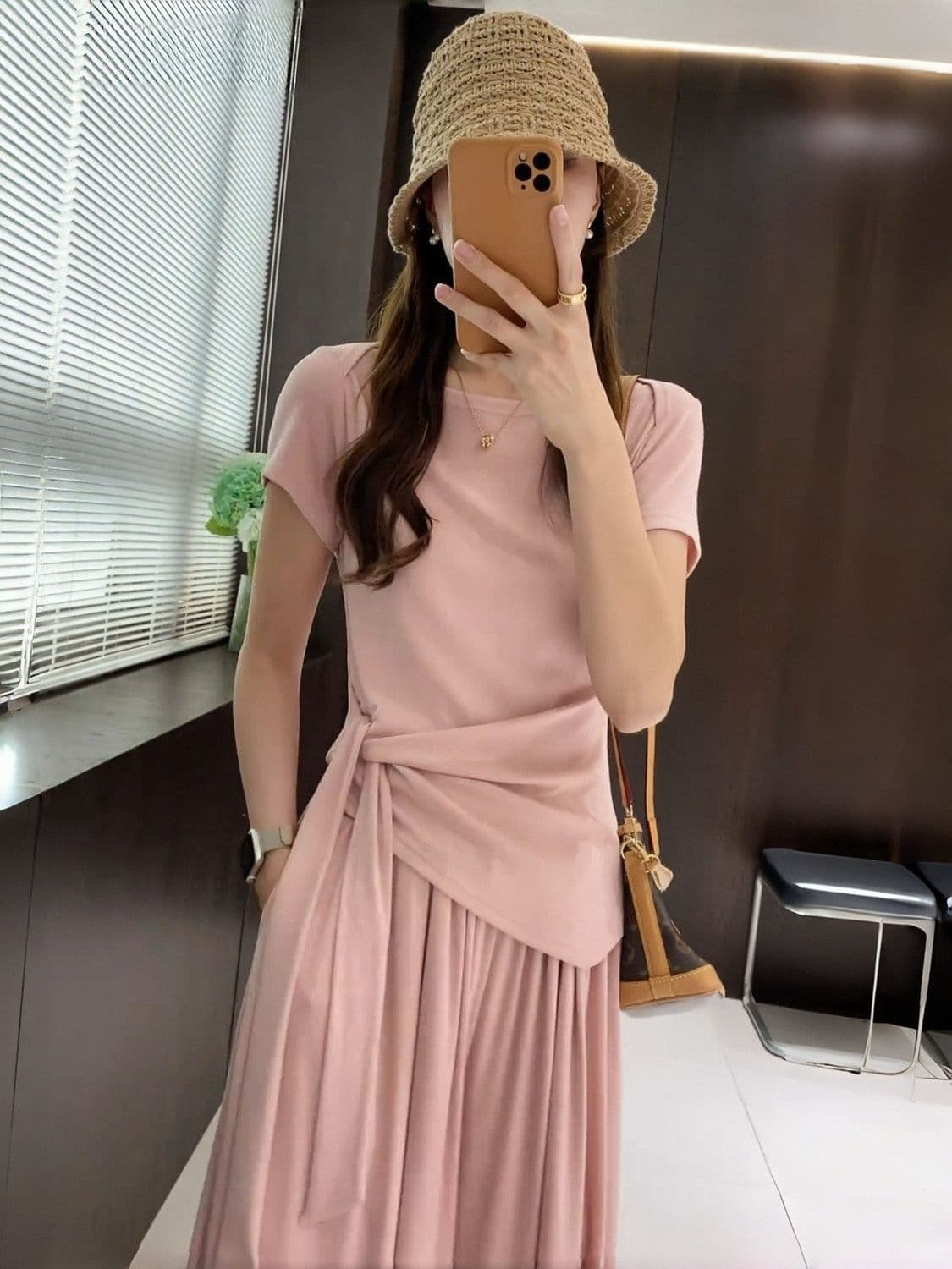 자이언트 잘 생긴 ootd 전체 집합 2026 새로운 반팔 여성 여름 넓은 다리 길이 바지 캐주얼 투피스 세트 상세 이미지 7