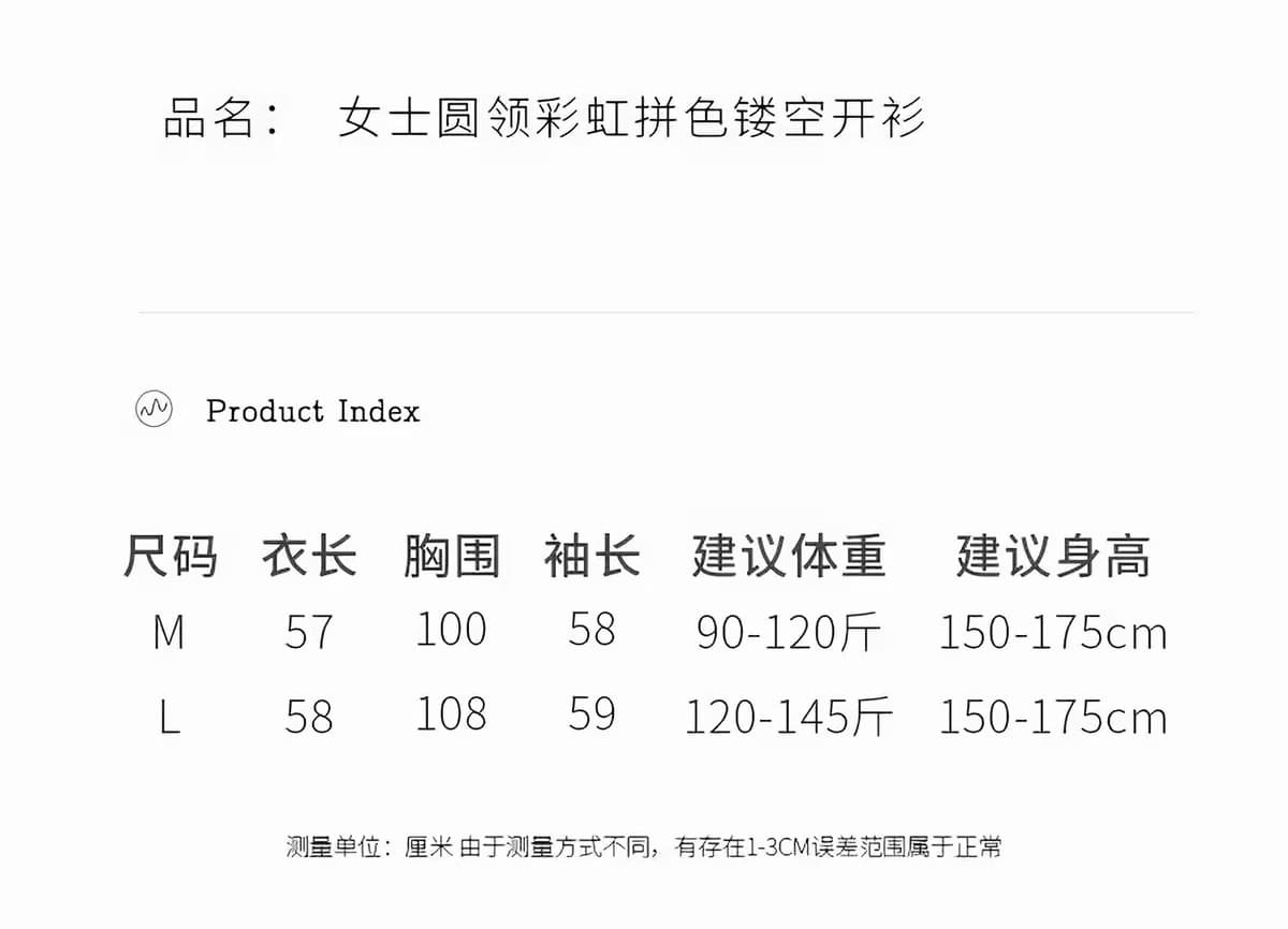 실사 있음 선적 2026 가을 겨울 새로운 라운드 넥 무지개 패치워크 색상 홀로우 아웃 표지 고기 니트 긴 소매 오픈 가디건 맨위 상세 이미지 1