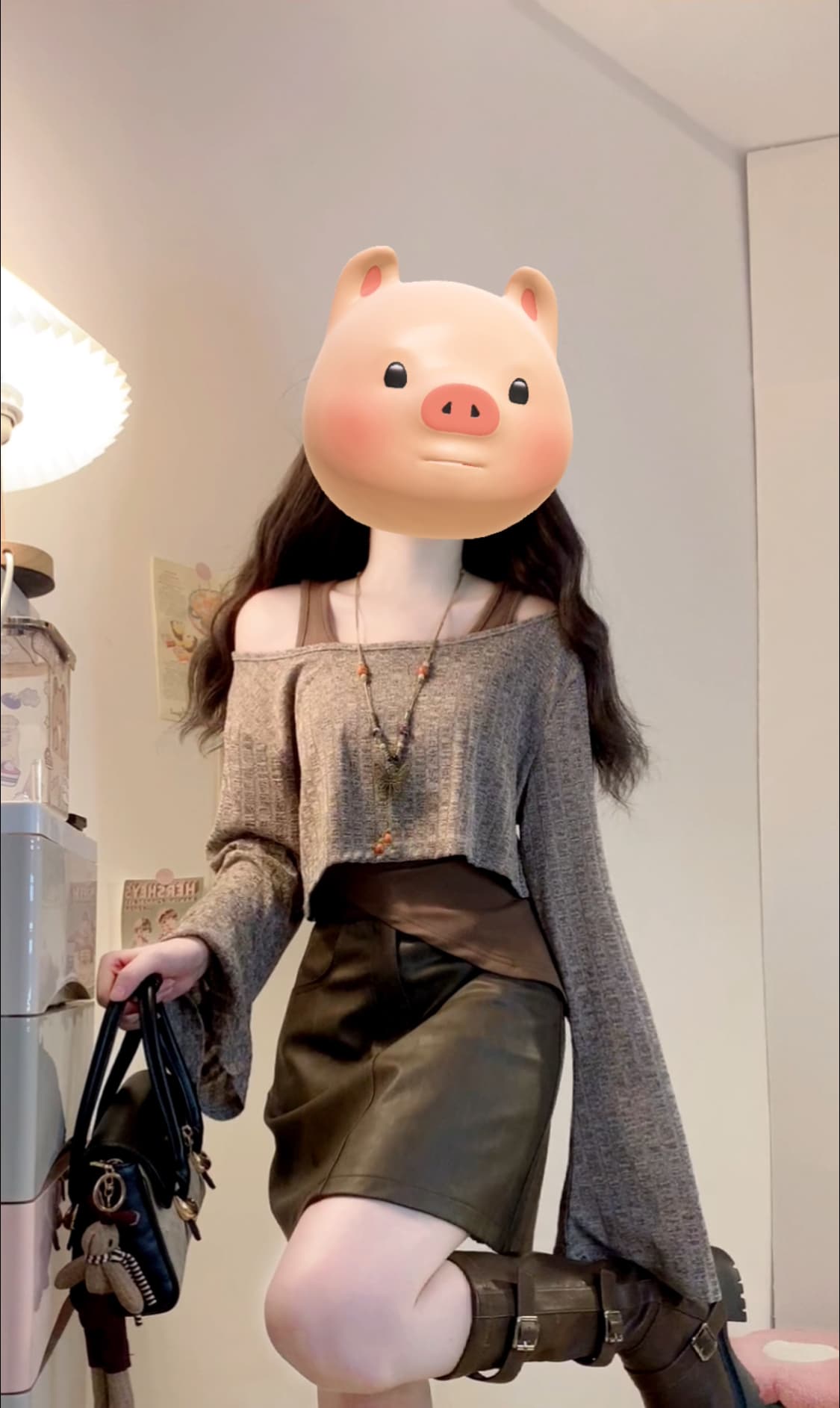 실사 난 머리말 출처 어린이 마이크로 지방 여성 의류 2025 년 가을 의상 신제품 레트로 연령 감소 패션 3종 세트 상세 이미지 12