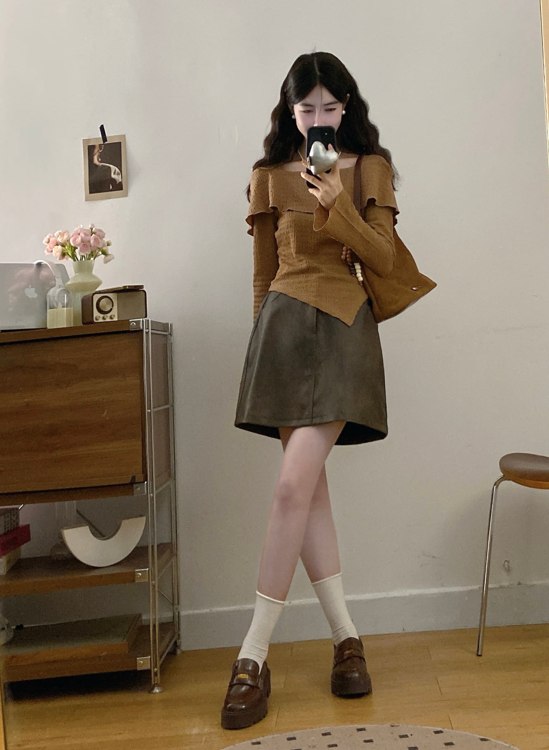 실사 대 물품 난 머리말 영화 정지 출처 어린이 마이크로 지방 여성 의류 2026 년 가을 의상 새로운 슬림해 보이는 작은 대중 니트 스웨터 상세 이미지 7