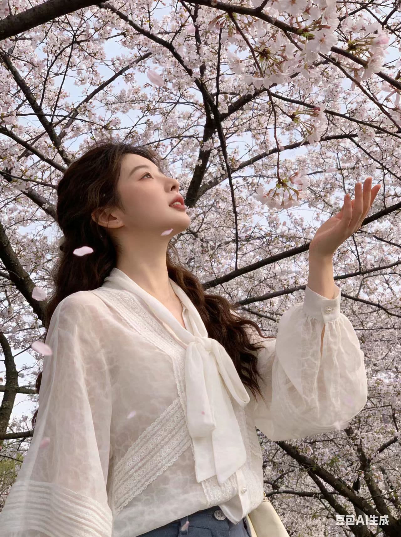 빅 사이즈 마이크로 ~을 통해 화이트 고급 센스 긴팔 여성 셔츠 봄 지방 mm 루즈핏 연령 감소 셔츠 자외선 차단 슬림해 보이는 맨위 상세 이미지 5