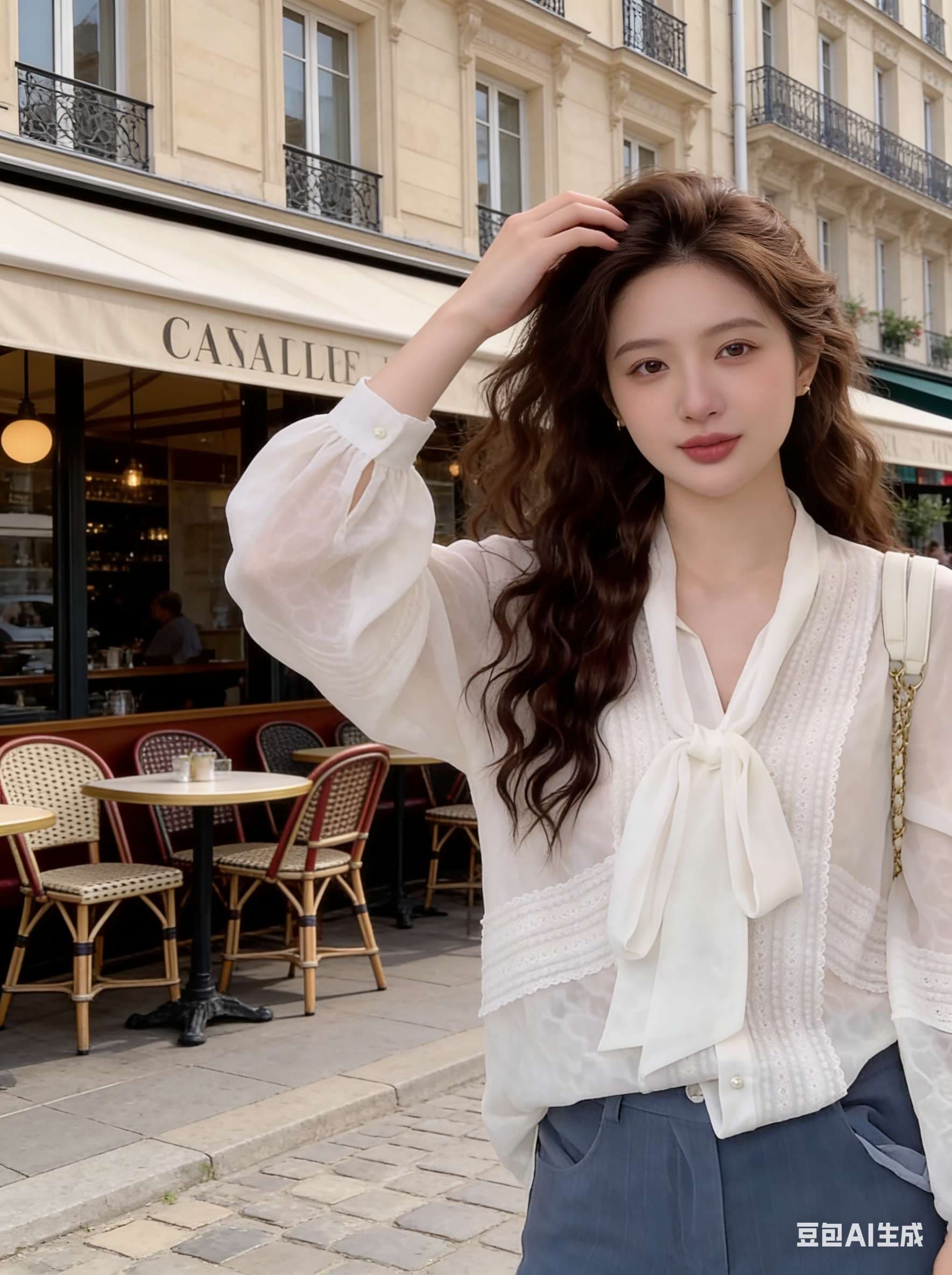 빅 사이즈 마이크로 ~을 통해 화이트 고급 센스 긴팔 여성 셔츠 봄 지방 mm 루즈핏 연령 감소 셔츠 자외선 차단 슬림해 보이는 맨위 이미지 2