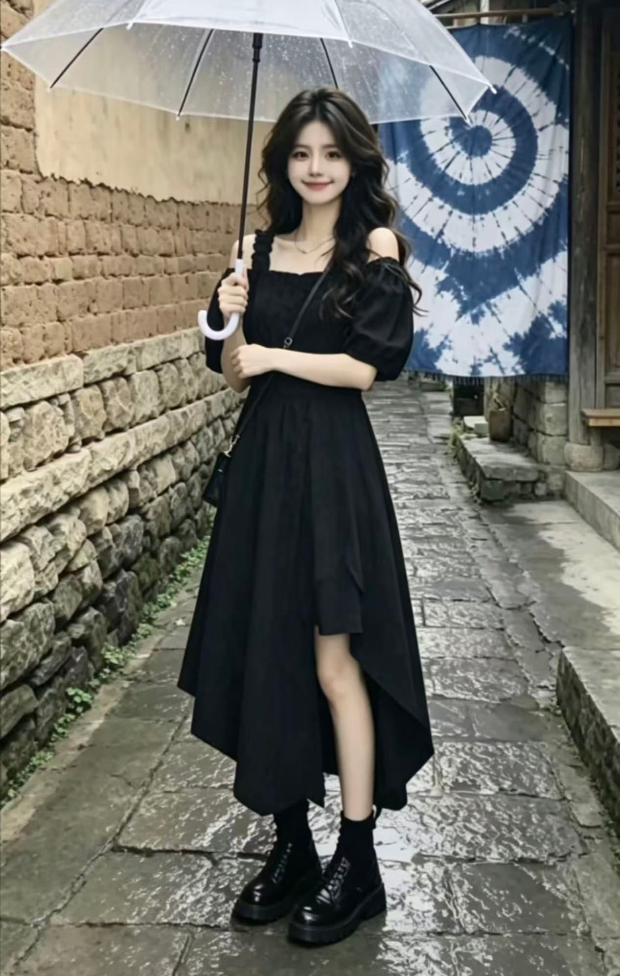 빅 사이즈 프랑스식 그는 벤 바람이 아닙니다. 규칙 오프숄더 드레스 여름 마이크로 지방 mm 허리 수축 슬림해 보이는 레이스 슬립 작은 검은 드레스