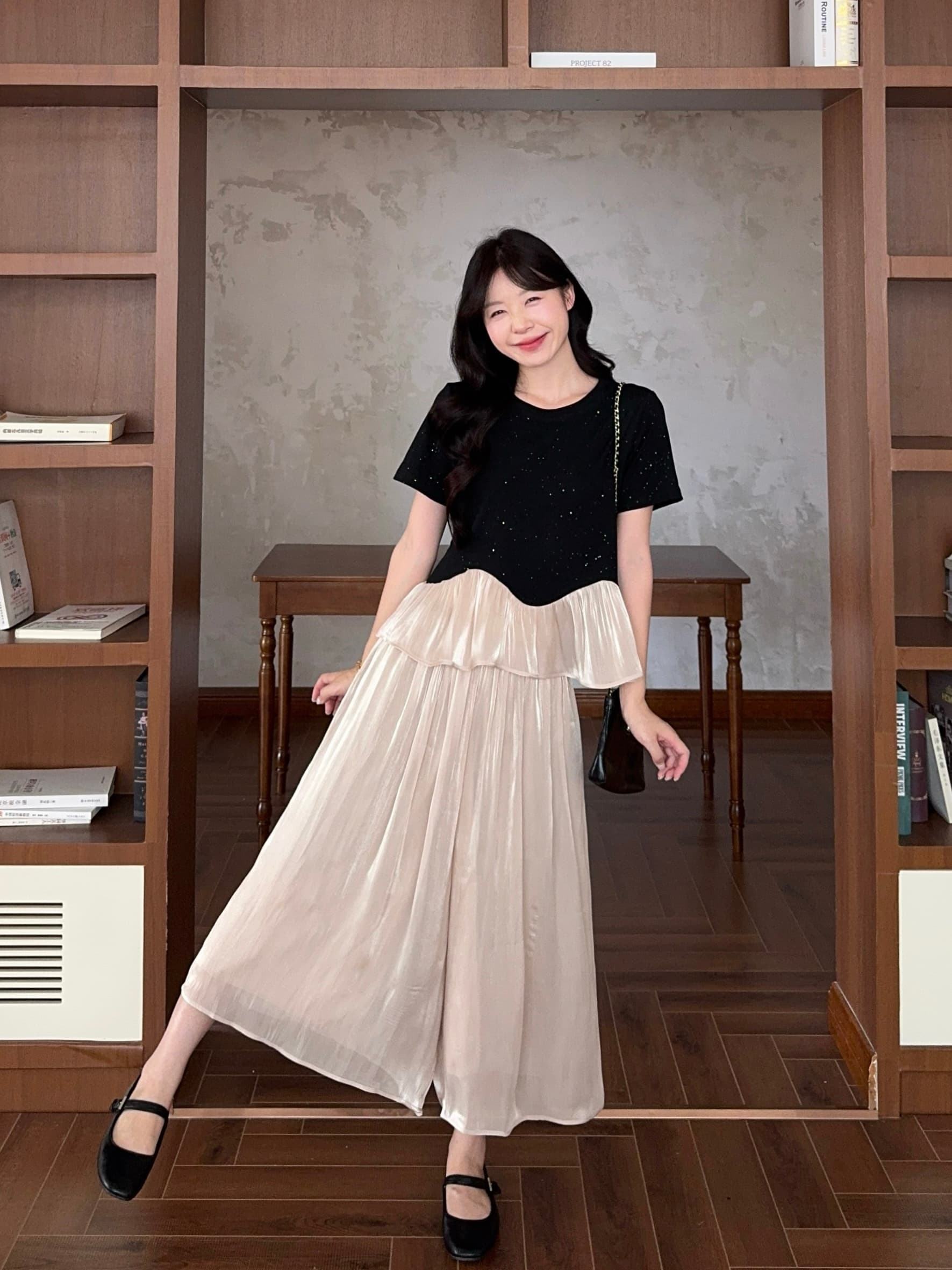 실사 여름 새로운 지방 mm 프랑스식 좋은 플래시 패치워크 맨위 와이드 레그 팬츠 두 세트 로드 중 이미지 3