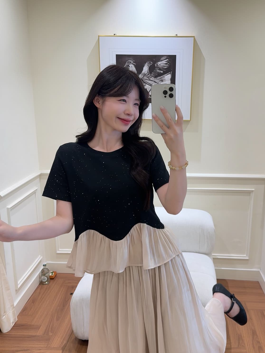 실사 여름 새로운 지방 mm 프랑스식 좋은 플래시 패치워크 맨위 와이드 레그 팬츠 두 세트 로드 중 상세 이미지 13
