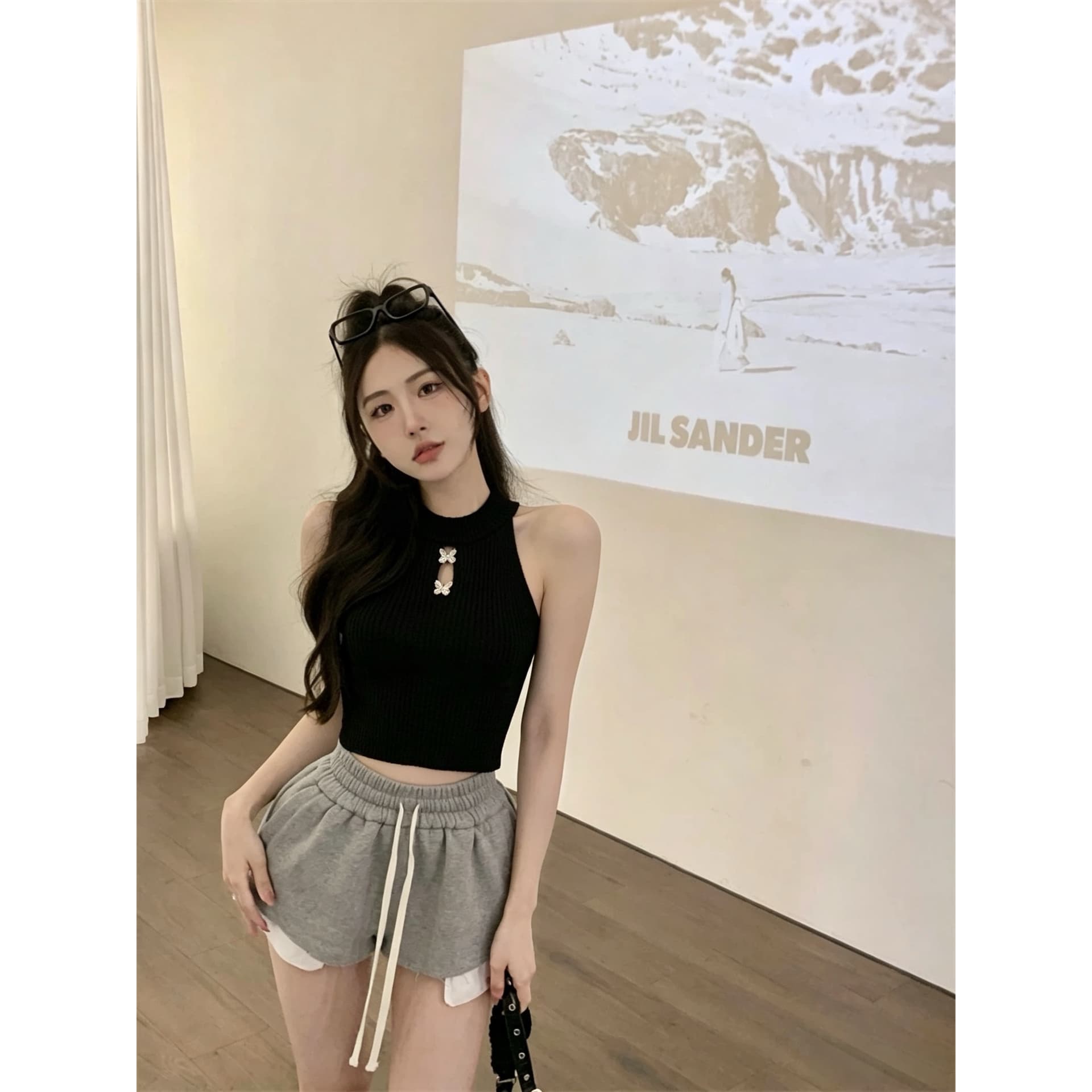 실사 정가 여름 새로운 핫걸 연인 행침 목 슬립 나비 홀로우 아웃 디자인 센스 이미지 5