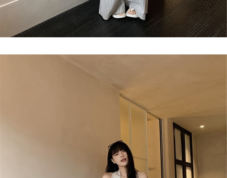 재고 있음 원본 마 색상 임산부 맨위 루즈핏 여름 민소매 표지 배 확실하지 않음 임신 한 임산부 와이드 레그 팬츠 넘 조각 상세 이미지 39