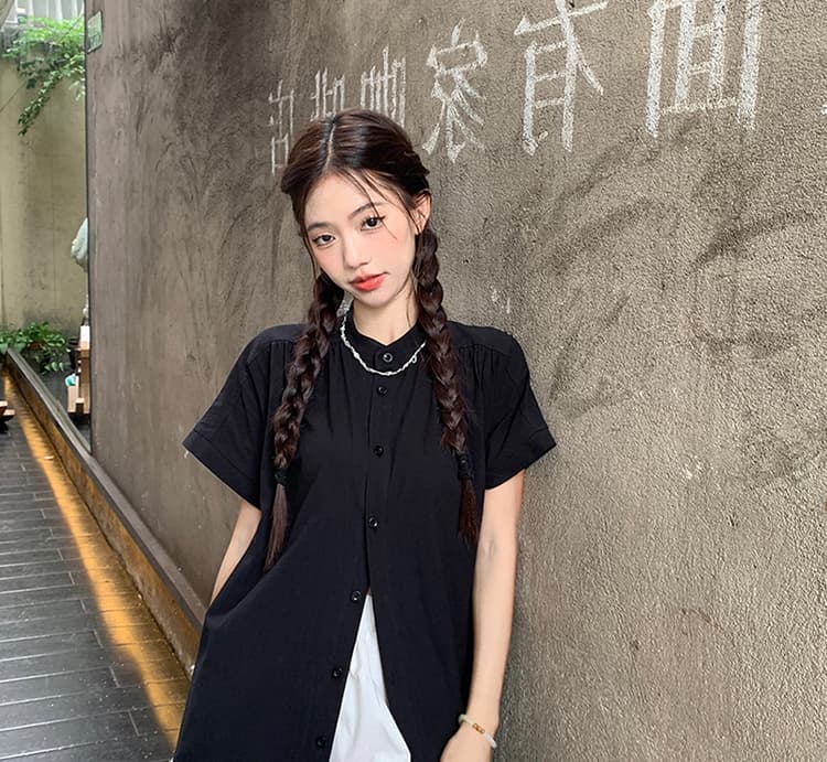 재고 있음 임산부 드레스 여름 면 소재 편안함 다용도 캐주얼 임산부 셔츠 드레스 스택 착용 임산부 바지 넘 조각 상세 이미지 19