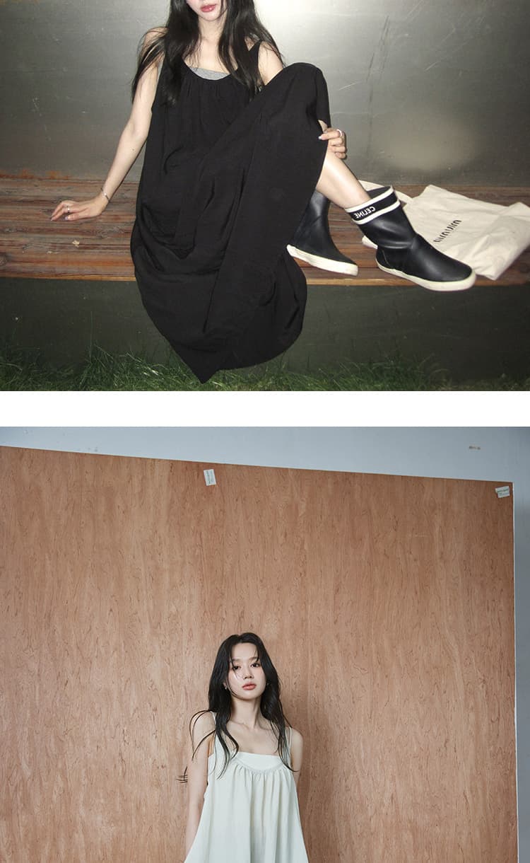 임산부 드레스 여름 투피스 세트 숨기기 고기 확실하지 않음 임신 한 u 칼라 대 진자 슬립 드레스 튜브탑 슬립 상세 이미지 17