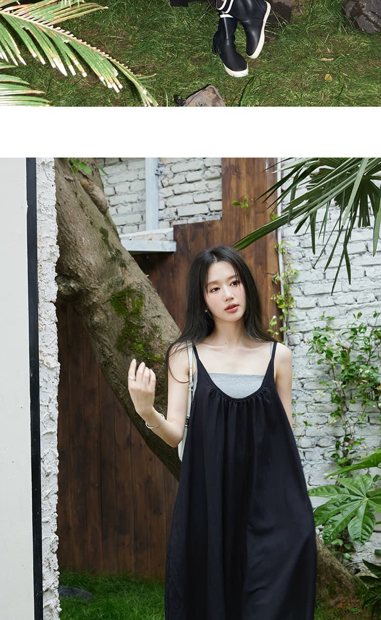임산부 드레스 여름 투피스 세트 숨기기 고기 확실하지 않음 임신 한 u 칼라 대 진자 슬립 드레스 튜브탑 슬립 상세 이미지 22