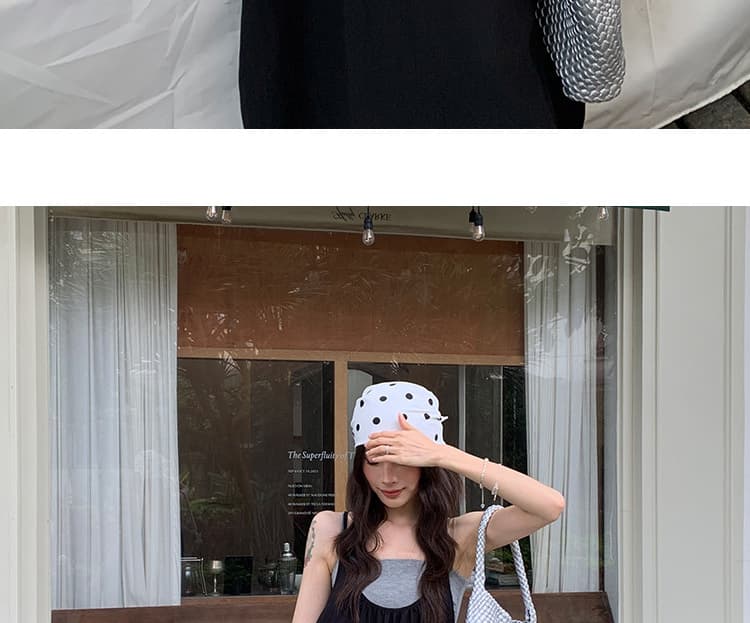재고 있음 임산부 드레스 여름 민소매 루즈핏 느슨함 센스 표지 고기 확실하지 않음 임신 한 출산 스커트 슬립 치마 세트 상세 이미지 18