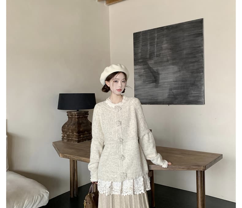 재고 있음 임산부 스웨터 세트 가을 겨울 다용도 스웨터 임산부 레이스 기본 셔츠 임산부 반신 스커트 상세 이미지 21