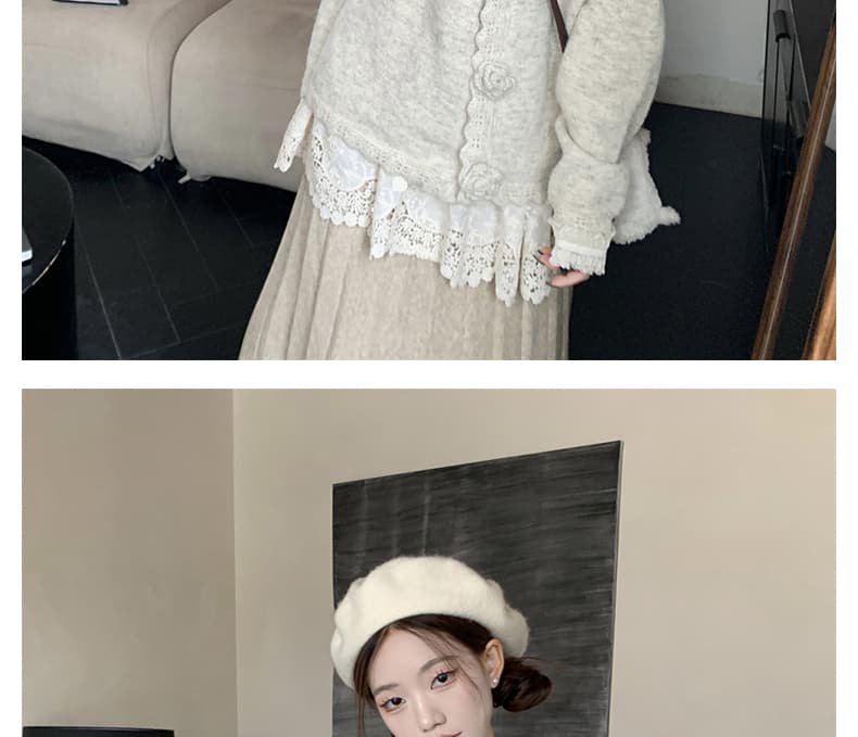 재고 있음 임산부 스웨터 세트 가을 겨울 다용도 스웨터 임산부 레이스 기본 셔츠 임산부 반신 스커트 상세 이미지 31