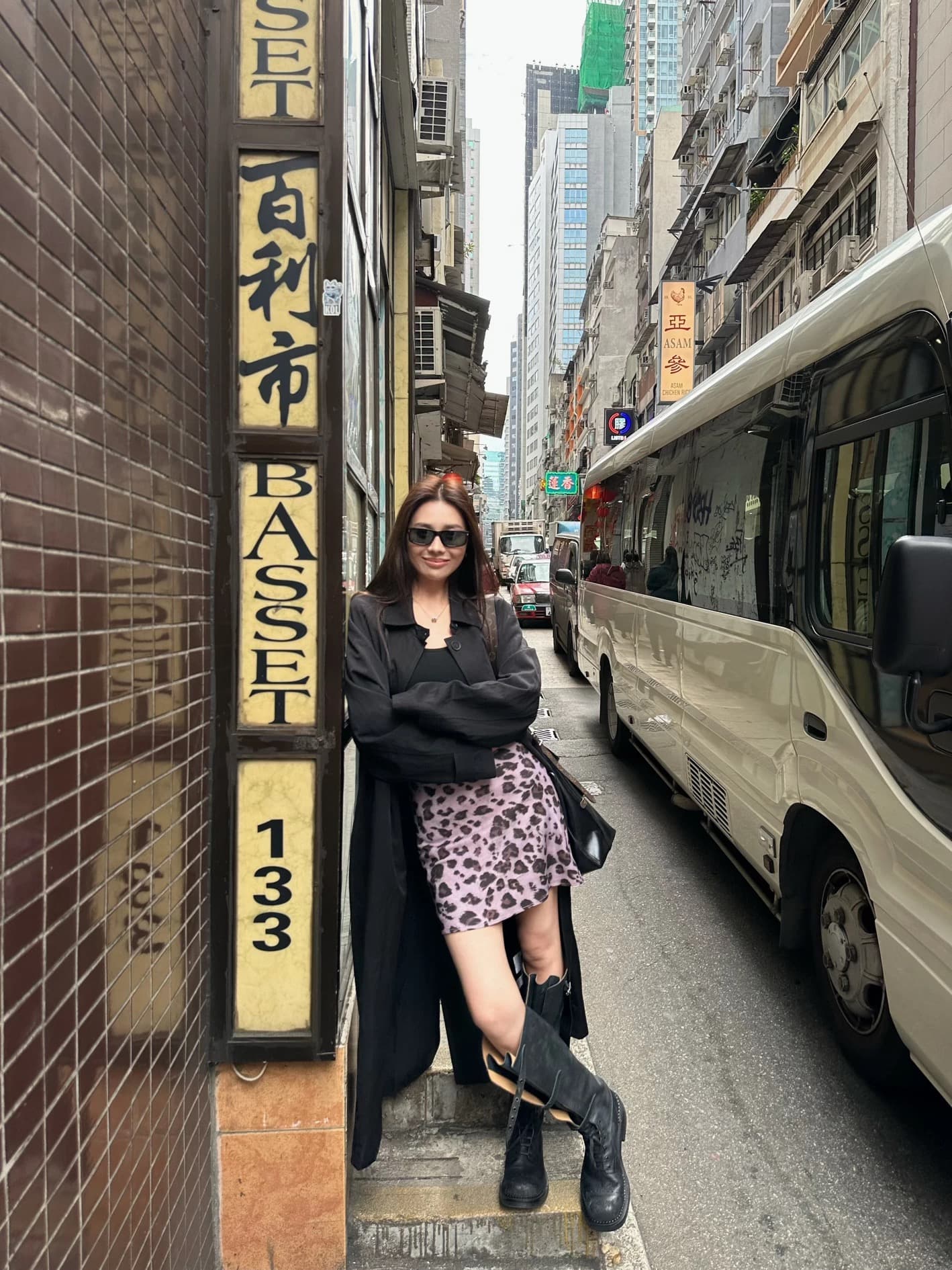 nanabynanaleopard 더블 버전 낭만주의 보라색 레오파드 무늬 반신 스커트 여성 봄 여름 휴가 미니 스커트 상세 이미지 3