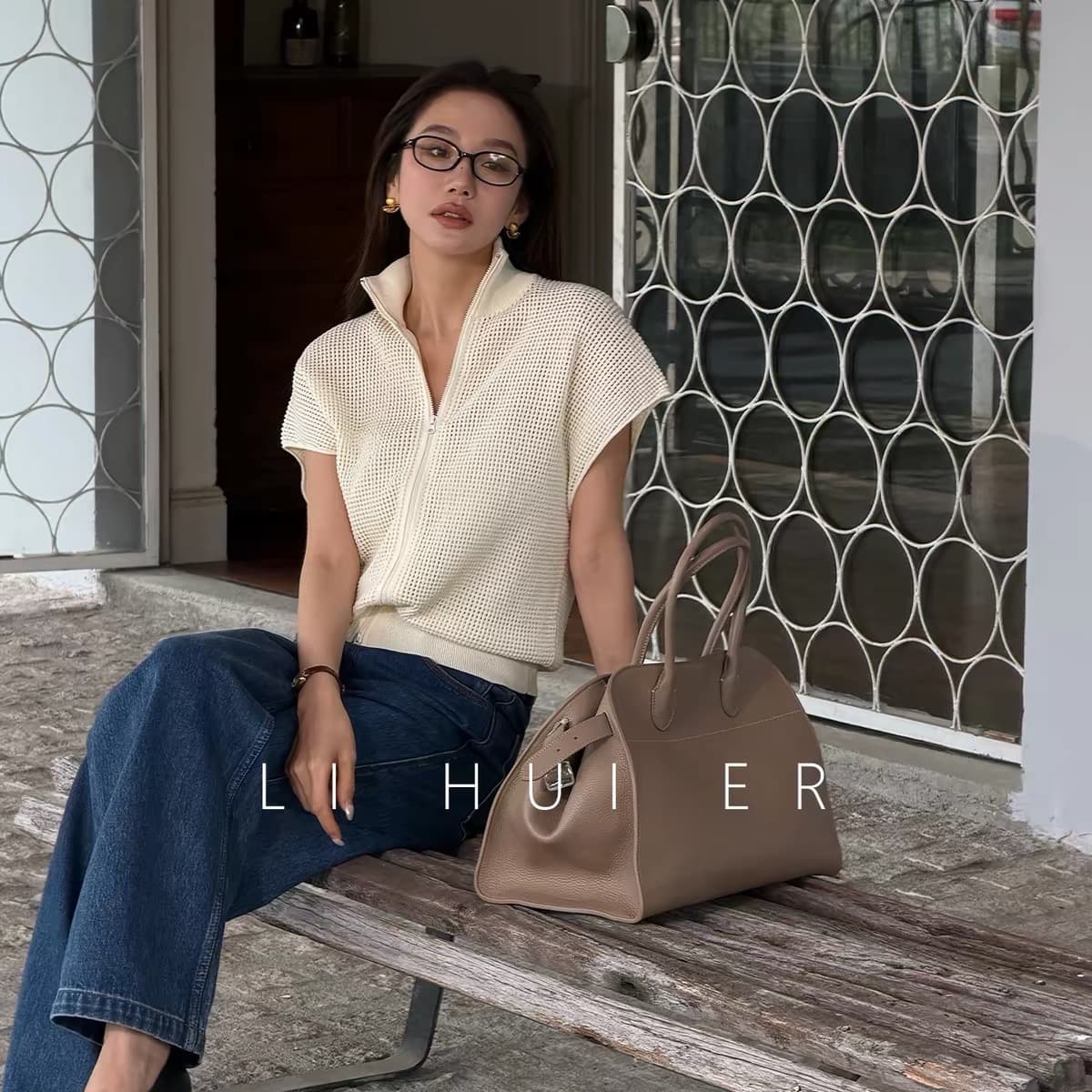 lihuier 리 후이 儿马 약간 카드 극단적 인 날 여름 스탠드 칼라 니트 오픈 가디건 익스트림 제인 슬림해 보이는 작은 셔츠 맨위 상세 이미지 4