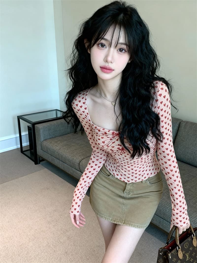있음 보호 봄 새로운 분위기 센스 섹시함 V넥 레이스 셔츠 망사 핀치 Pleat 작은 셔츠 맨위 여성 몸매 가꾸기 슬림해 보이는 상세 이미지 6