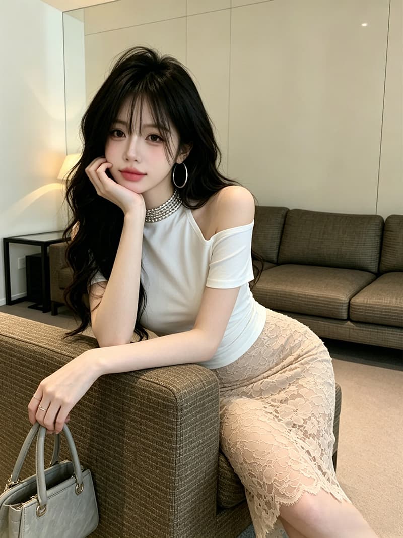 있음 보호 여름 켜기 새로운 순수한 욕망 섹시함 로얄 자매 맨위 여성 양성 및 음성 둘 착용 오프숄더 흔들다 훈련 행침 목 반팔 티셔츠 여성 상세 이미지 8
