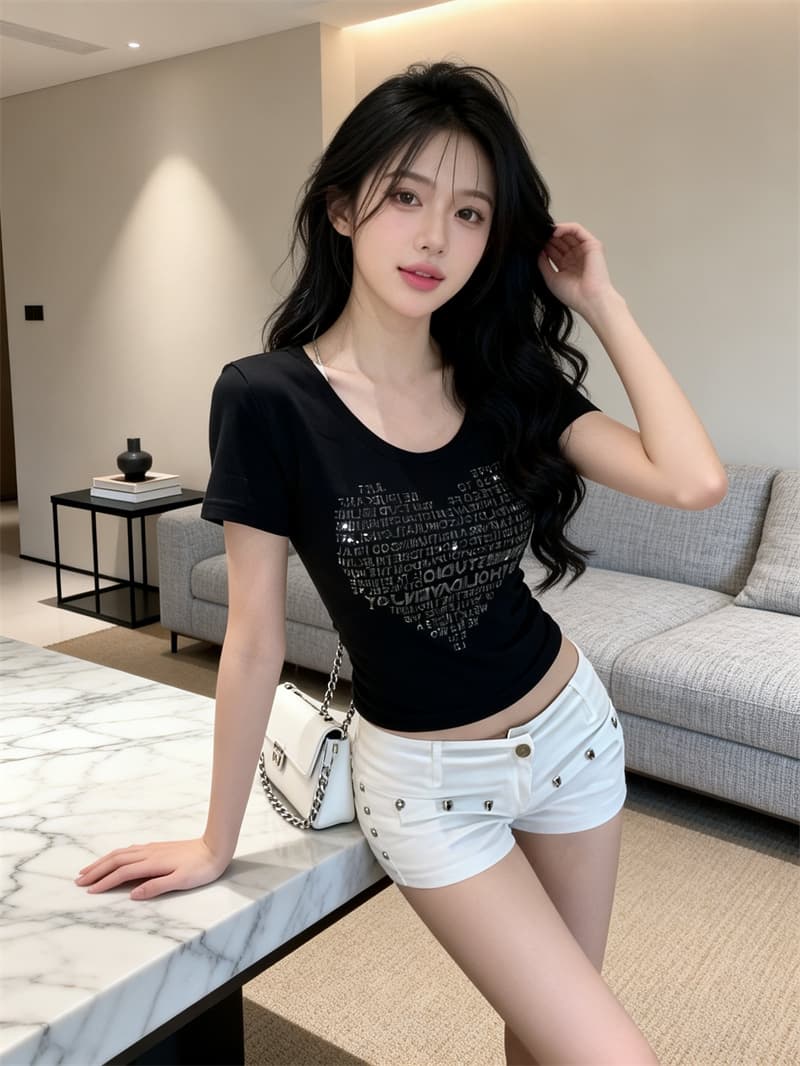 있음 보호 여름 켜기 새로운 품격 u 칼라 핫픽스 주간 실크 코튼 반팔 티셔츠 여성 몸매 가꾸기 슬림해 보이는 인사이드 잡아라. 의류 상세 이미지 11