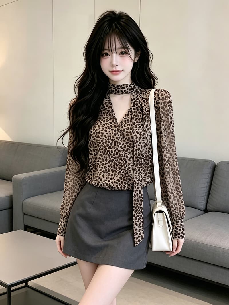 있음 보호 가을 켜기 새로운 프랑스식 품격 리본 쉬폰 블라우스 긴팔 여성 셔츠 루즈핏 느긋한 센스 맨위 상세 이미지 18