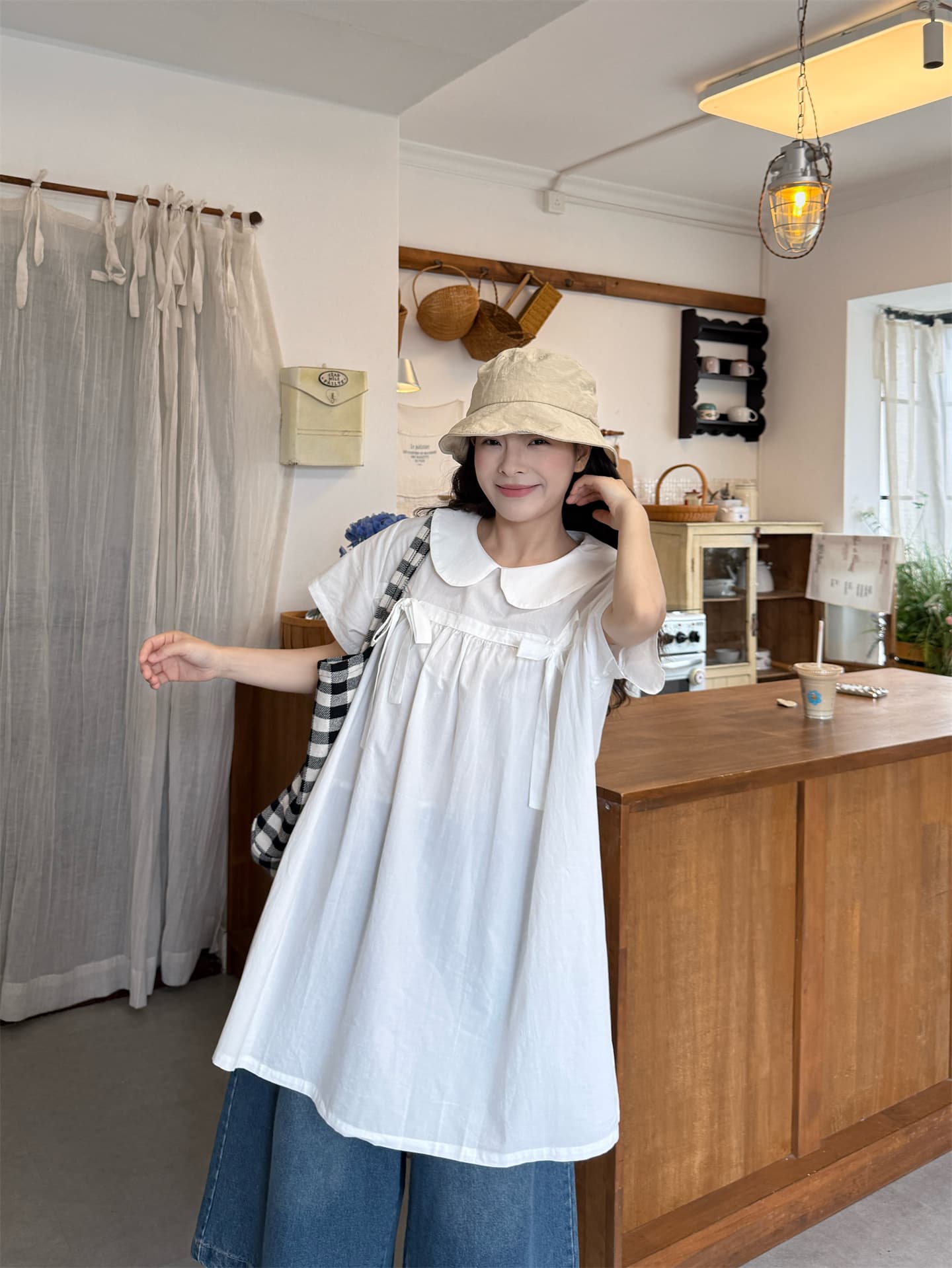 실사 반팔 셔츠 청바지 상세 이미지 3