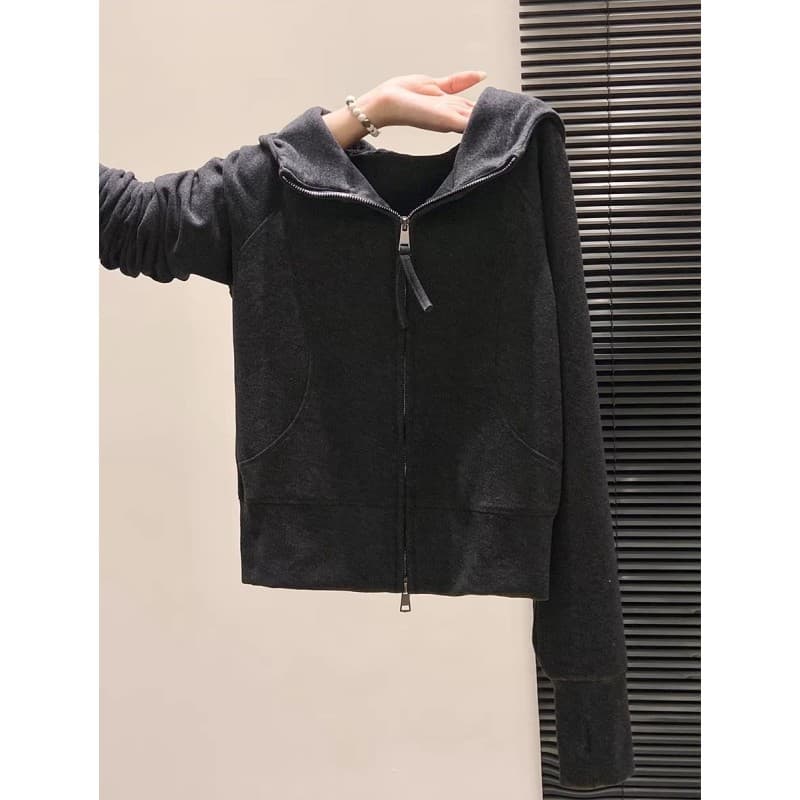 더블 지퍼 De 플러시 후드 티 스웨터 오픈 가디건 여성 코트 겨울 다운 재킷 인사이드 가져 가라. 쇼트 스타일 보온 기본 셔츠 맨위 이미지 4