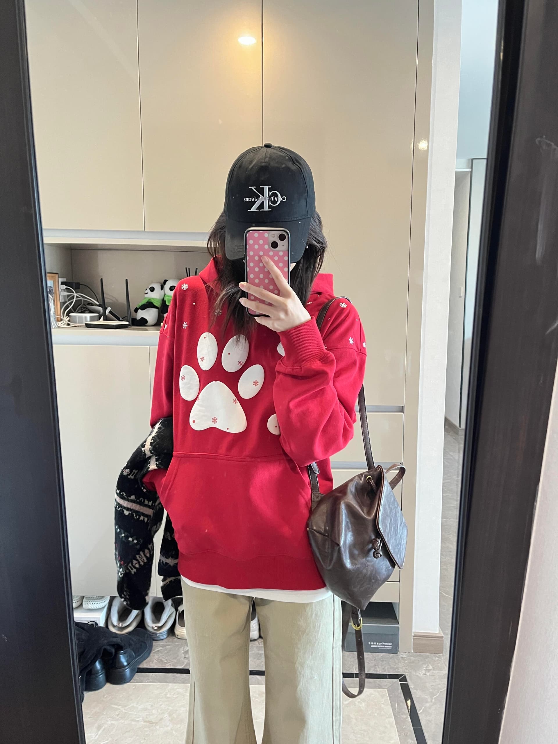아메리칸 레트로 눈꽃 고양이 발톱 후드 티 스웨터 여성 가을 겨울 털이 있고 두꺼운 느긋한 바람 루즈핏 모자 셔츠 재킷 상세 이미지 3