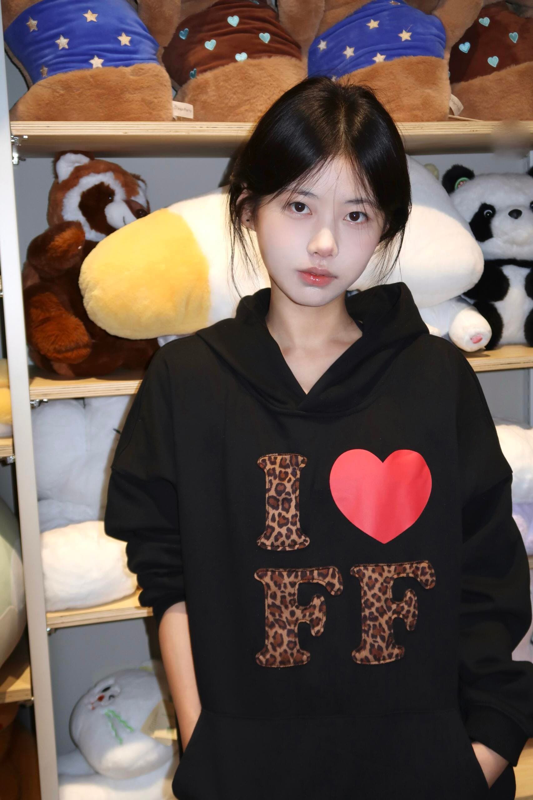 아메리칸 레트로 하트 레오파드 무늬 알파벳 프린트 후드 티 스웨터 여성 가을 겨울 새로운 루즈핏 느긋한 바람 재킷 상세 이미지 1