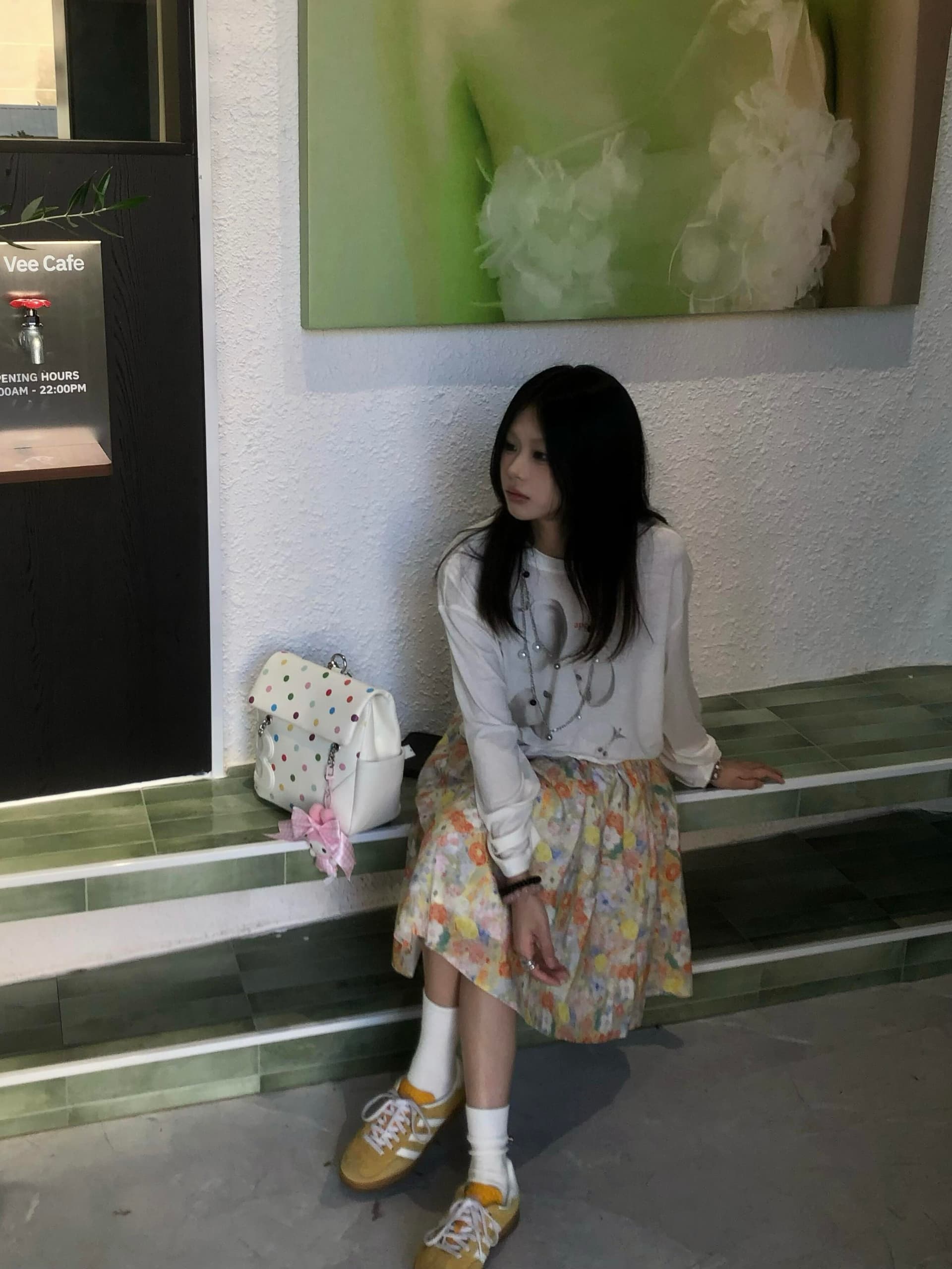 한 부서 레트로 애플 프린트 얇고 가벼운 ~을 통해 센스 블라우스 긴팔 여성 여름 느긋한 바람 루즈핏 캐주얼 티셔츠 맨위 이미지 2