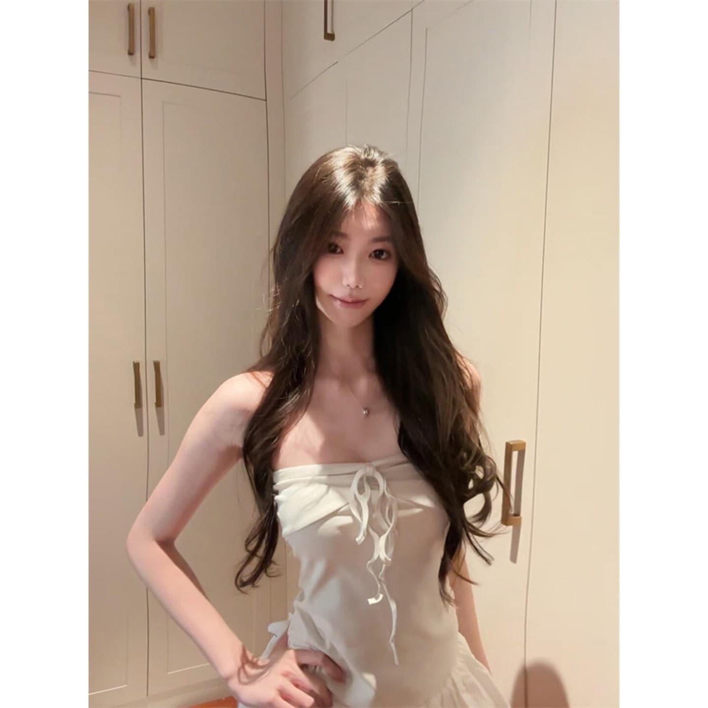 아메리칸 높음 거리 달콤한 자매 품격 나비 매듭 튜브탑 조끼 여성 여름 디자인 센스 캐주얼 슬림해 보이는 다용도 맨위 트렌디 상세 이미지 1