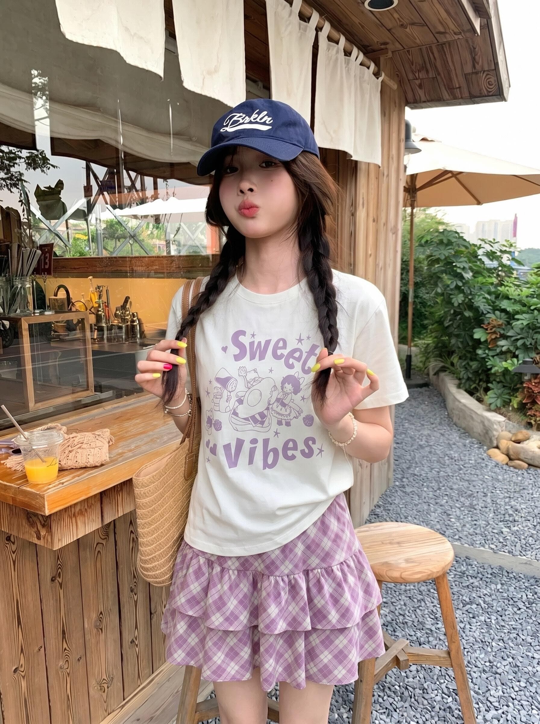 새로운 알파벳 만화 프린트 반팔 티셔츠 여성 의류 여름 Chic 루즈핏 라운드 넥 풀오버 맨위 상세 이미지 2