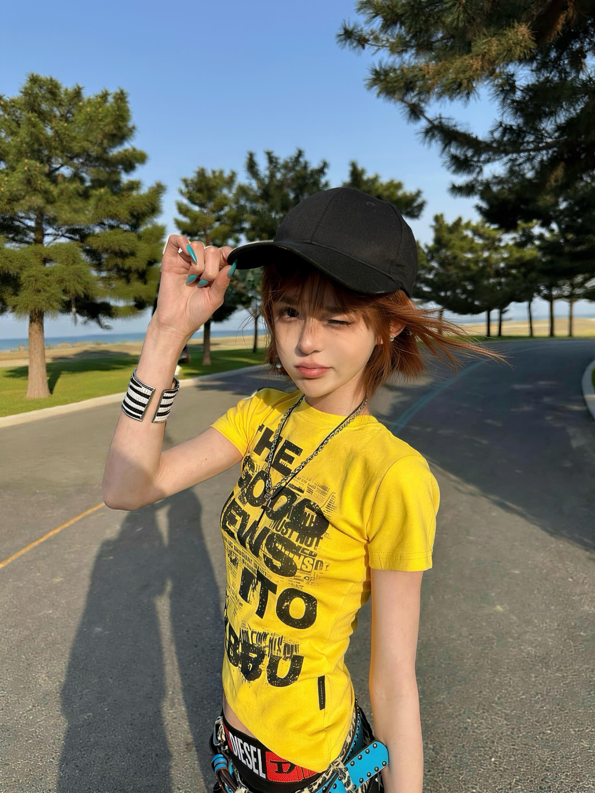 아메리칸 거리 바람 마 오래된 알파벳 프린트 라운드 넥 순면 반팔 루즈핏 슬림해 보이는 디스플레이 화이트 다용도 캐주얼 맨위 t 상세 이미지 3