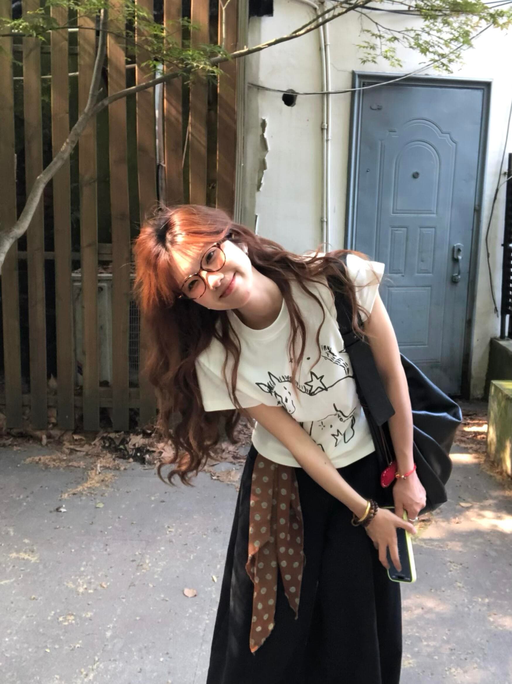 한 부서 달콤한 스타일 별 작은 말 프린트 몸매 가꾸기 슬림해 보이는 반팔 티셔츠 여성 여름 새로운 순면 긍정적 인 어깨 의류 상세 이미지 2