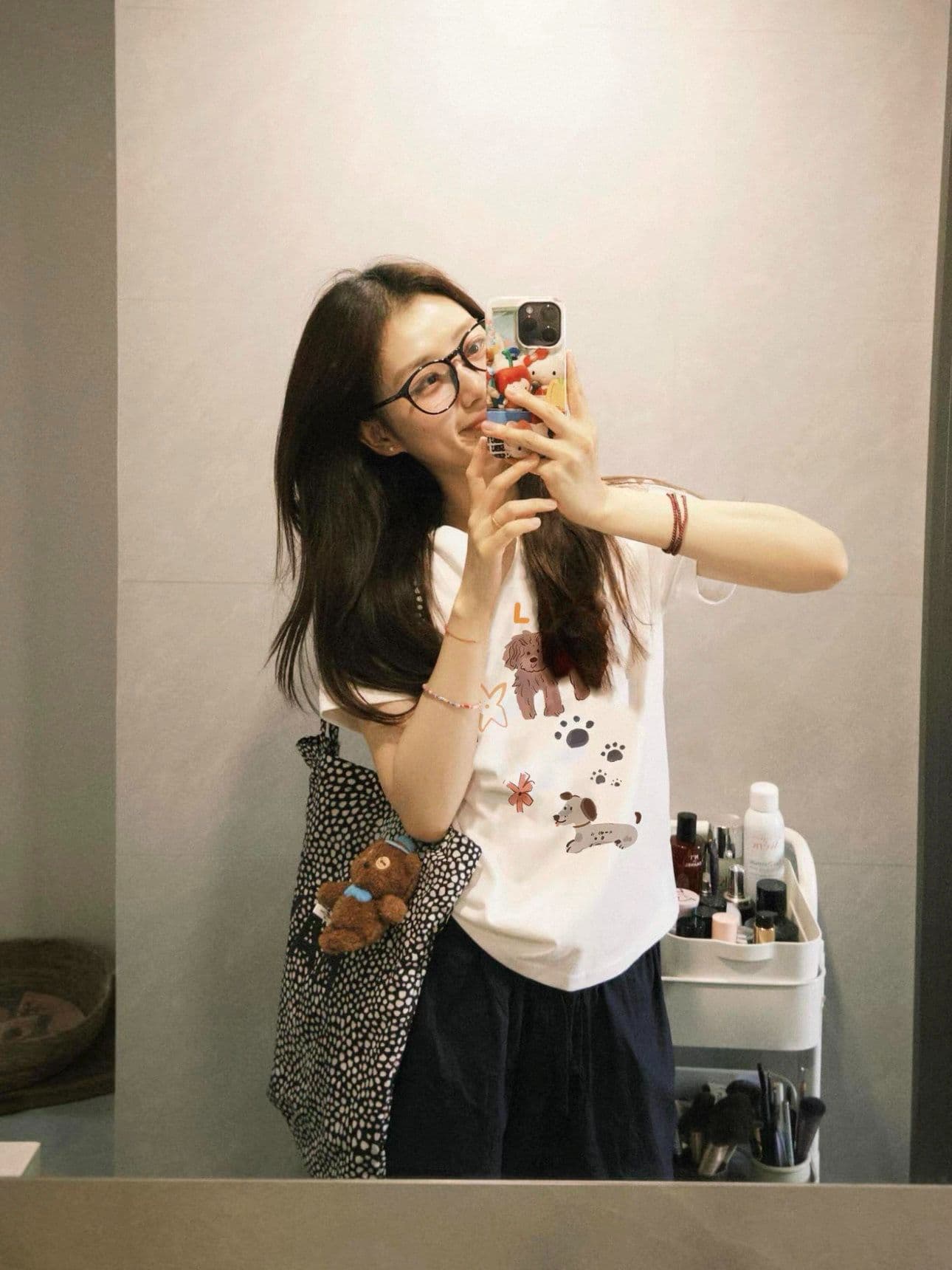 아메리칸 재미있는 강아지 긍정적 인 어깨 반팔 티셔츠 여성 여름 새로운 작은 대중 몸매 가꾸기 슬림해 보이는 작은 키 쇼트 스타일 맨위 상세 이미지 5