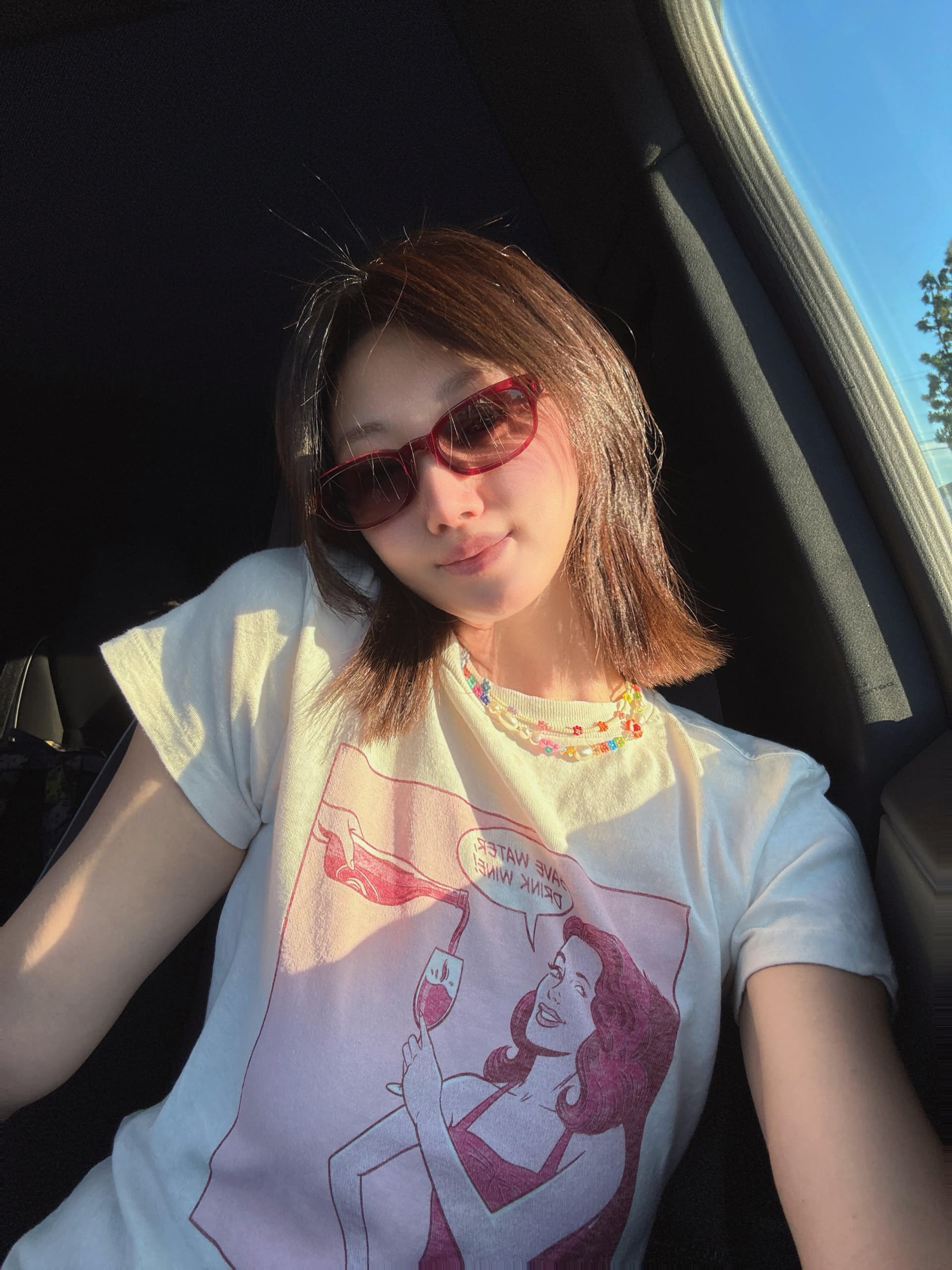 한국 ins 작은 대중 마이크로 여성 프린트 라운드 넥 반팔 티셔츠 여성 여름 마이크로 ~을 통해 캐주얼 다용도 쇼트 스타일 맨위 트렌디 상세 이미지 5
