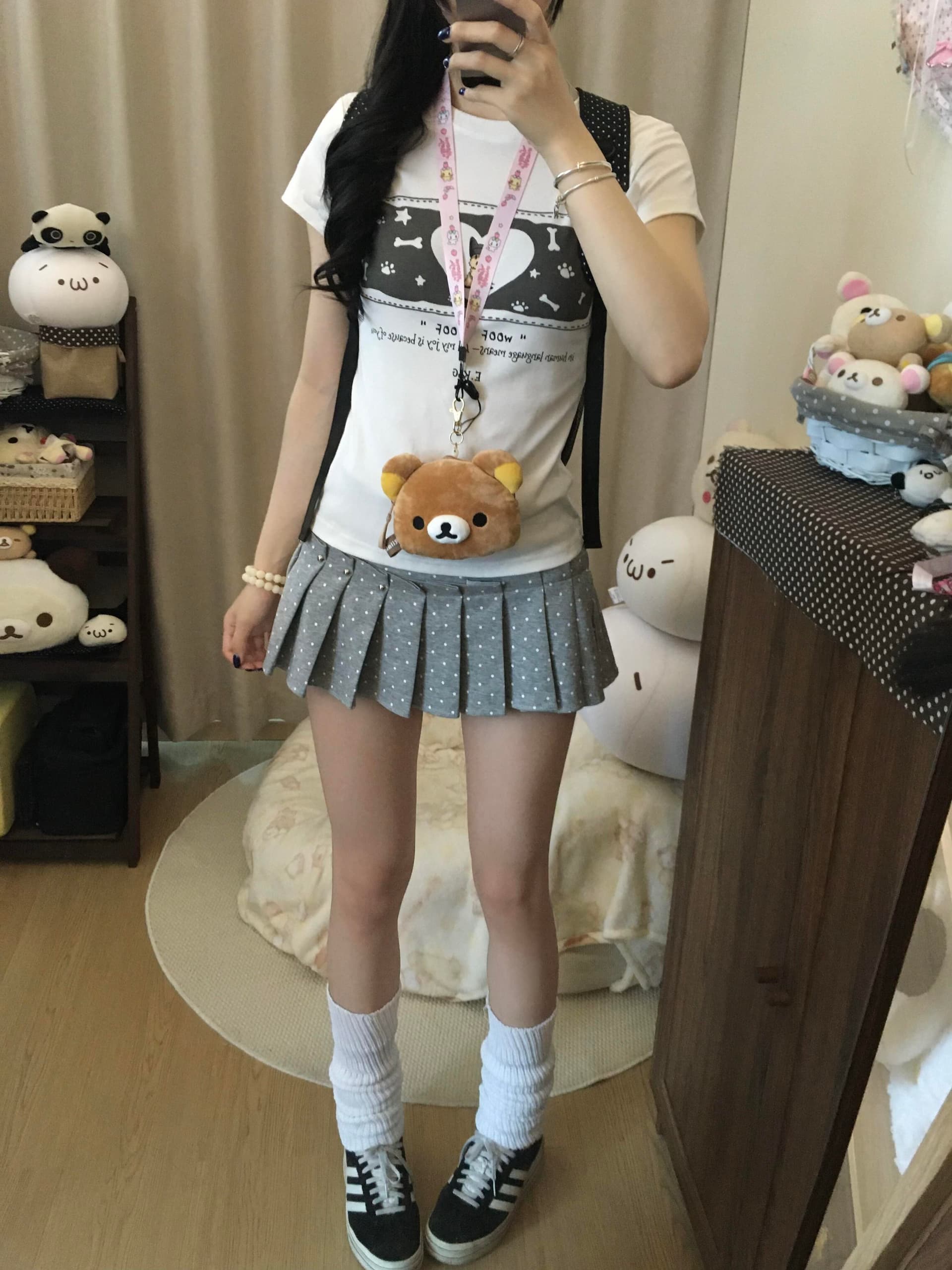 아메리칸 만화 강아지 프린트 라운드 넥 반팔 티셔츠 여성 여름 섹션 몸매 가꾸기 긍정적 인 어깨 화이트 맨위 이미지 3