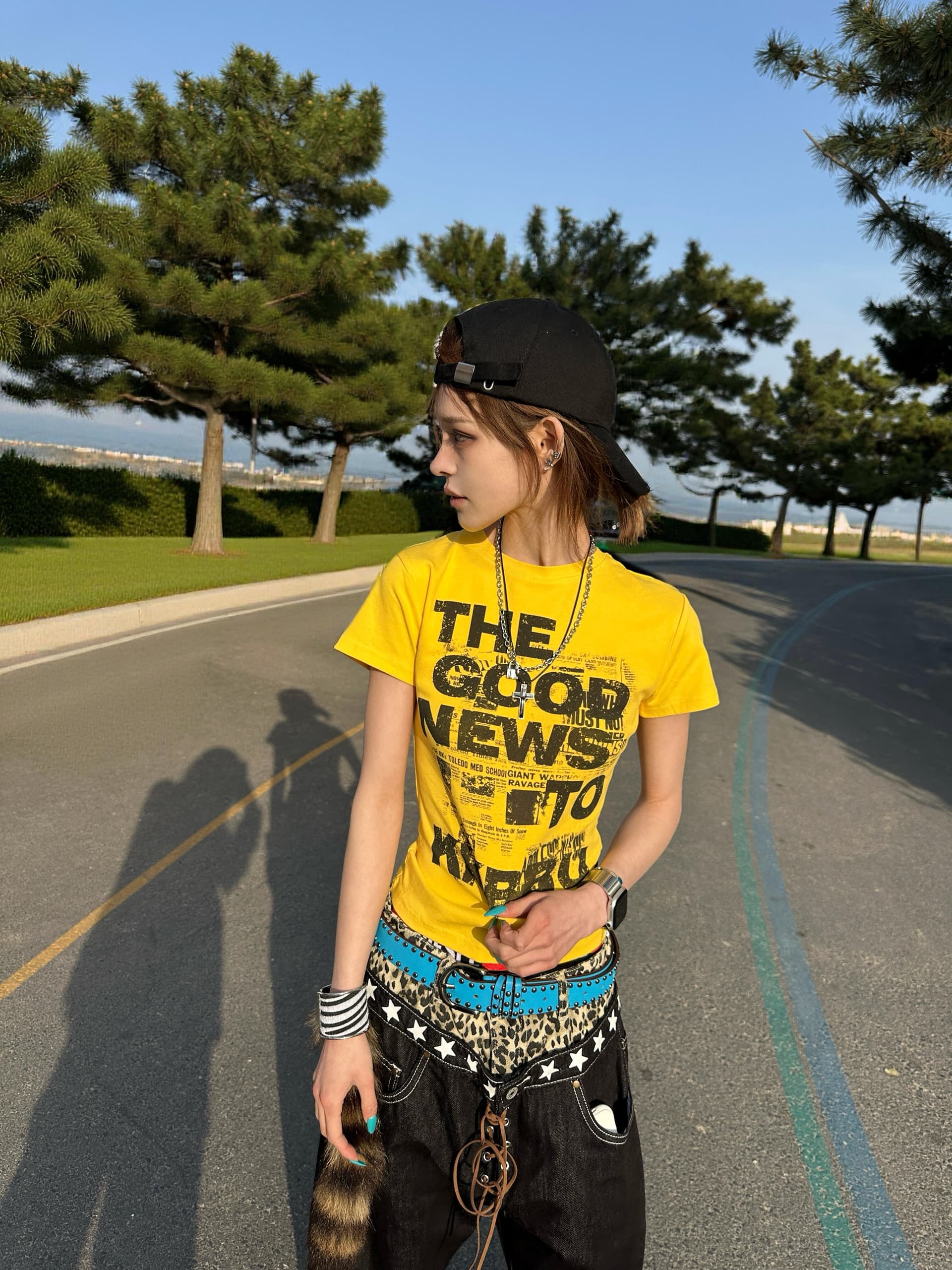 아메리칸 거리 바람 마 오래된 알파벳 프린트 라운드 넥 순면 반팔 루즈핏 슬림해 보이는 디스플레이 화이트 다용도 캐주얼 맨위 t 상세 이미지 2