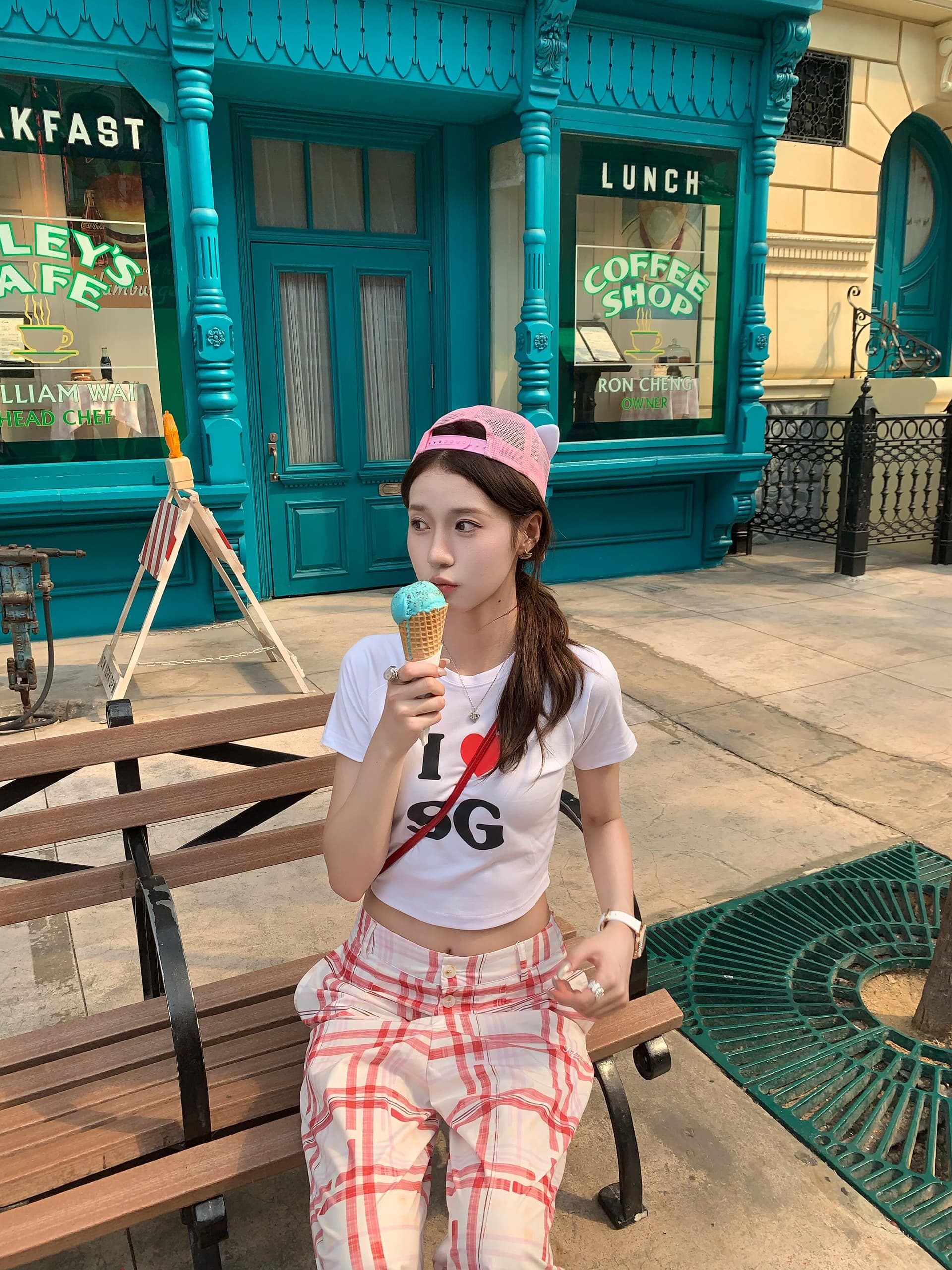 아메리칸 핫걸 하트 알파벳 프린트 쇼트 스타일 맨위 반팔 티셔츠 여성 여름 몸매 가꾸기 슬림해 보이는 화이트 기본 셔츠 상세 이미지 1