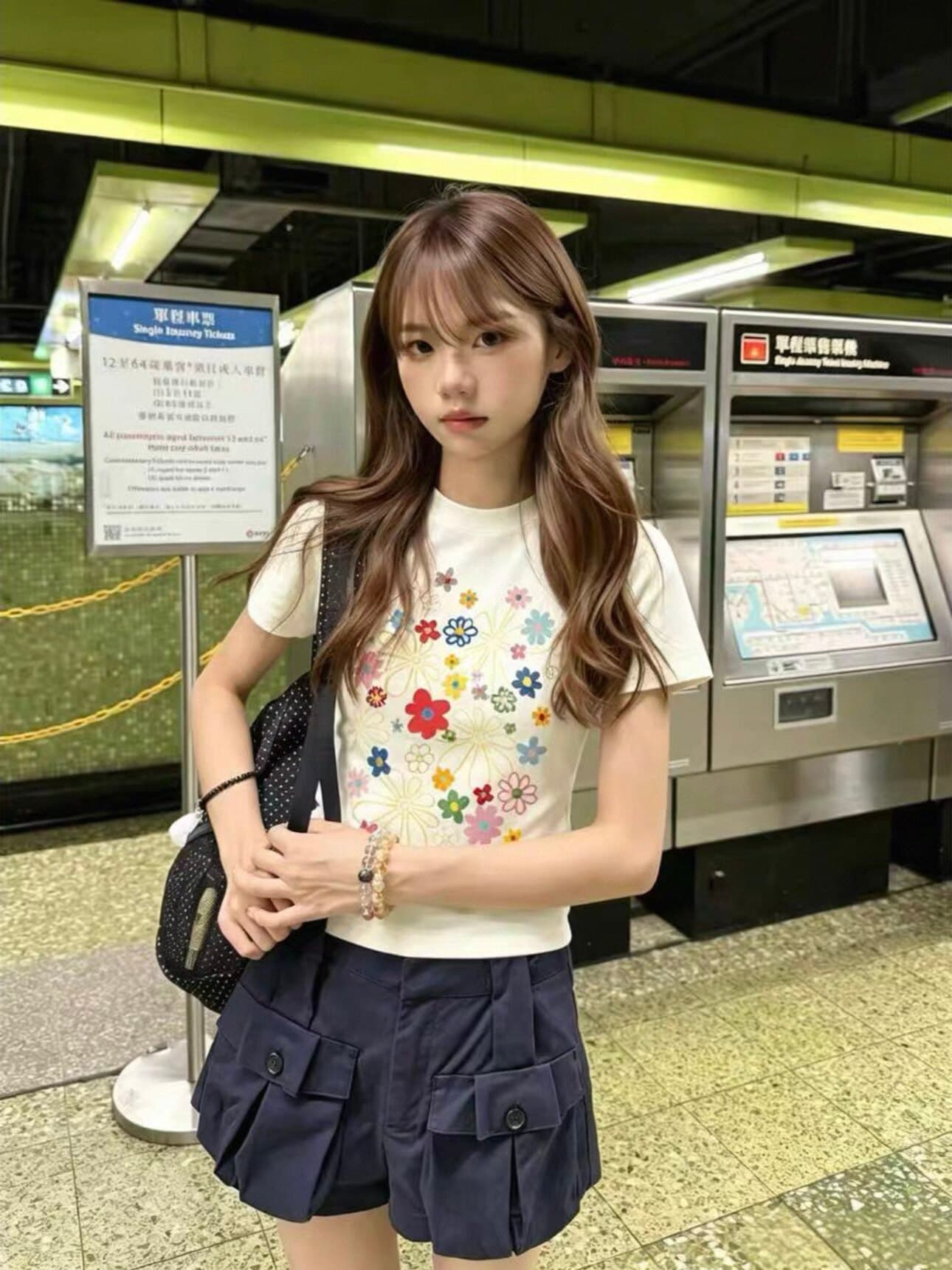 한 부서 chic 꽃 프린트 반팔 티셔츠 여성 여름 새로운 몸매 가꾸기 슬림해 보이는 라운드 넥 고유 한 아름다운 작은 맨위 이미지 3