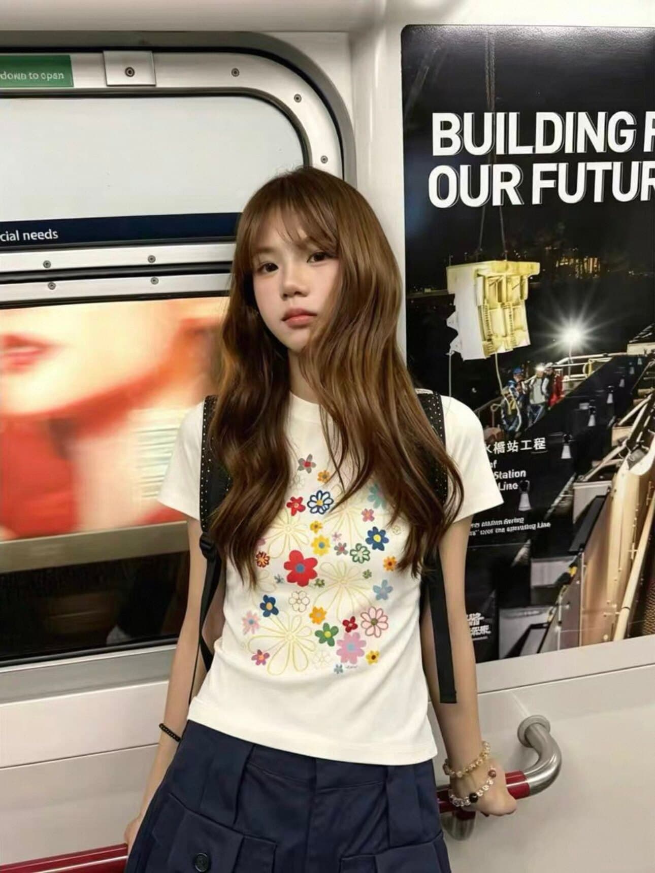 한 부서 chic 꽃 프린트 반팔 티셔츠 여성 여름 새로운 몸매 가꾸기 슬림해 보이는 라운드 넥 고유 한 아름다운 작은 맨위 상세 이미지 5