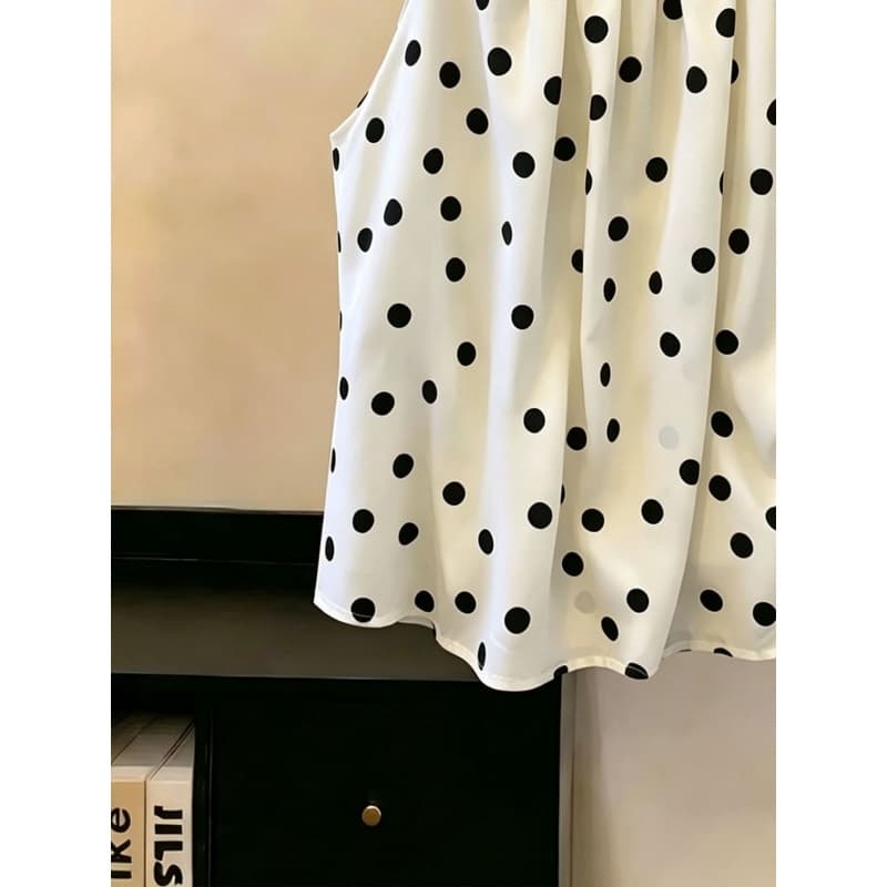 명문 여성 바람 행침 목 진주 도트 무늬 시폰 셔츠 여성 여름 섹션 miu 부서 연령 감소 인형 셔츠 Chic 맨위 슈퍼 잘 생긴 상세 이미지 4