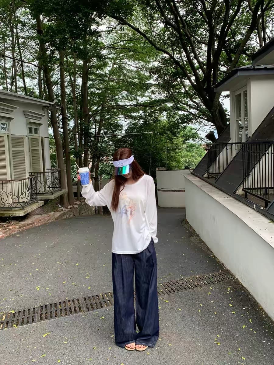 한 부서 프린트 자외선 차단 긴팔 티셔츠 여성 여름 얇은 스타일 에어컨 셔츠 캐주얼 슬림해 보이는 블라우스 이미지 4