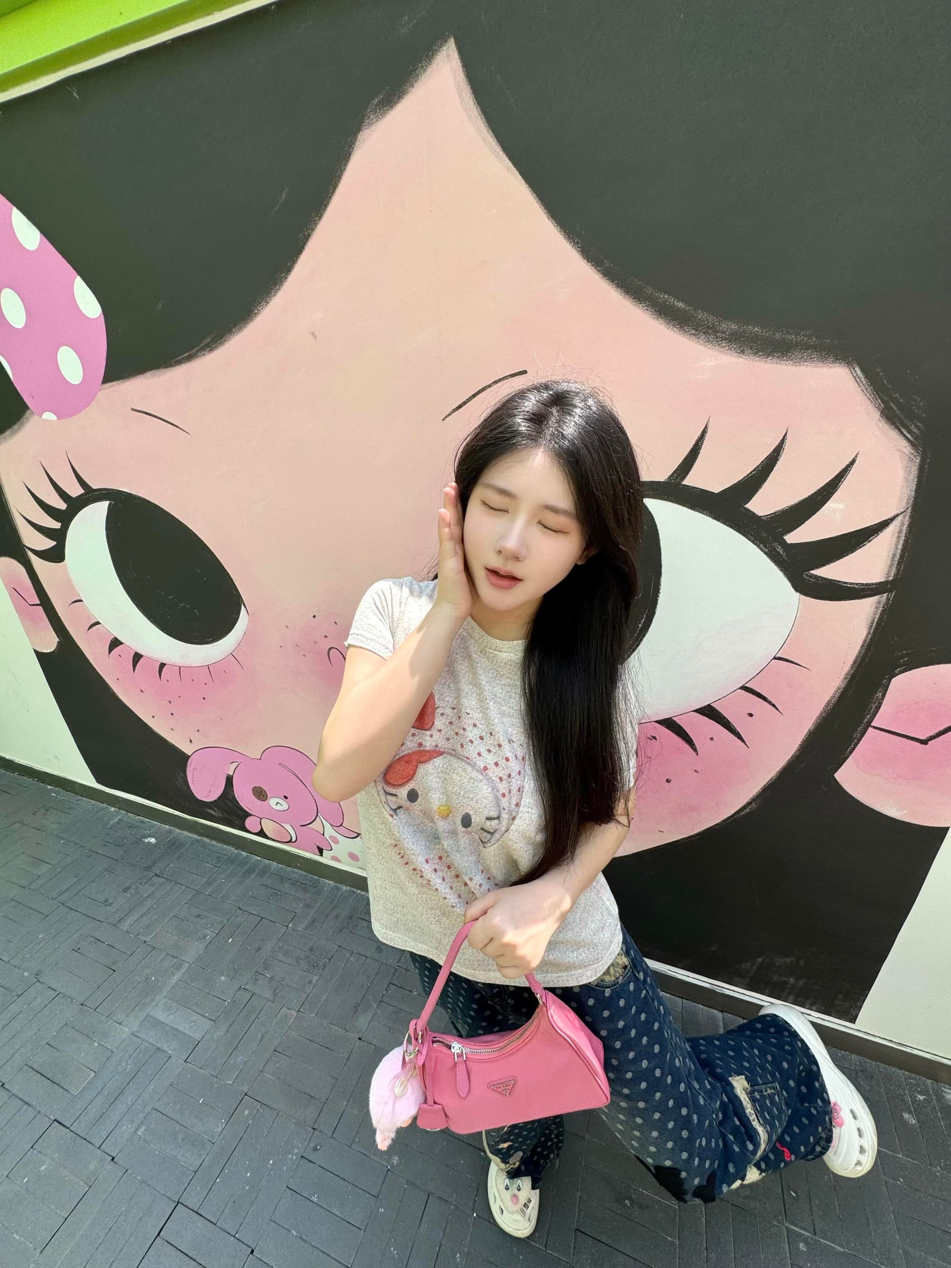 얇은 스타일 통기성 재미있는 낙서 색상 실 맨위 여성 여름 몸매 가꾸기 프린트 반팔 티셔츠 상세 이미지 1