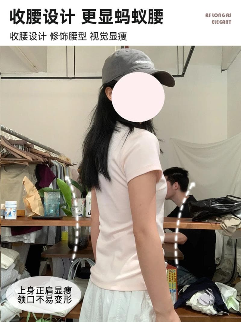 핑크색 긍정적 인 어깨 POLO 셔츠 jk 반팔 여성 티셔츠 여름 운동 폴로 칼라 꼬집기 허리 위로 의류 몸매 가꾸기 한 부서 학원 스타일 상세 이미지 2