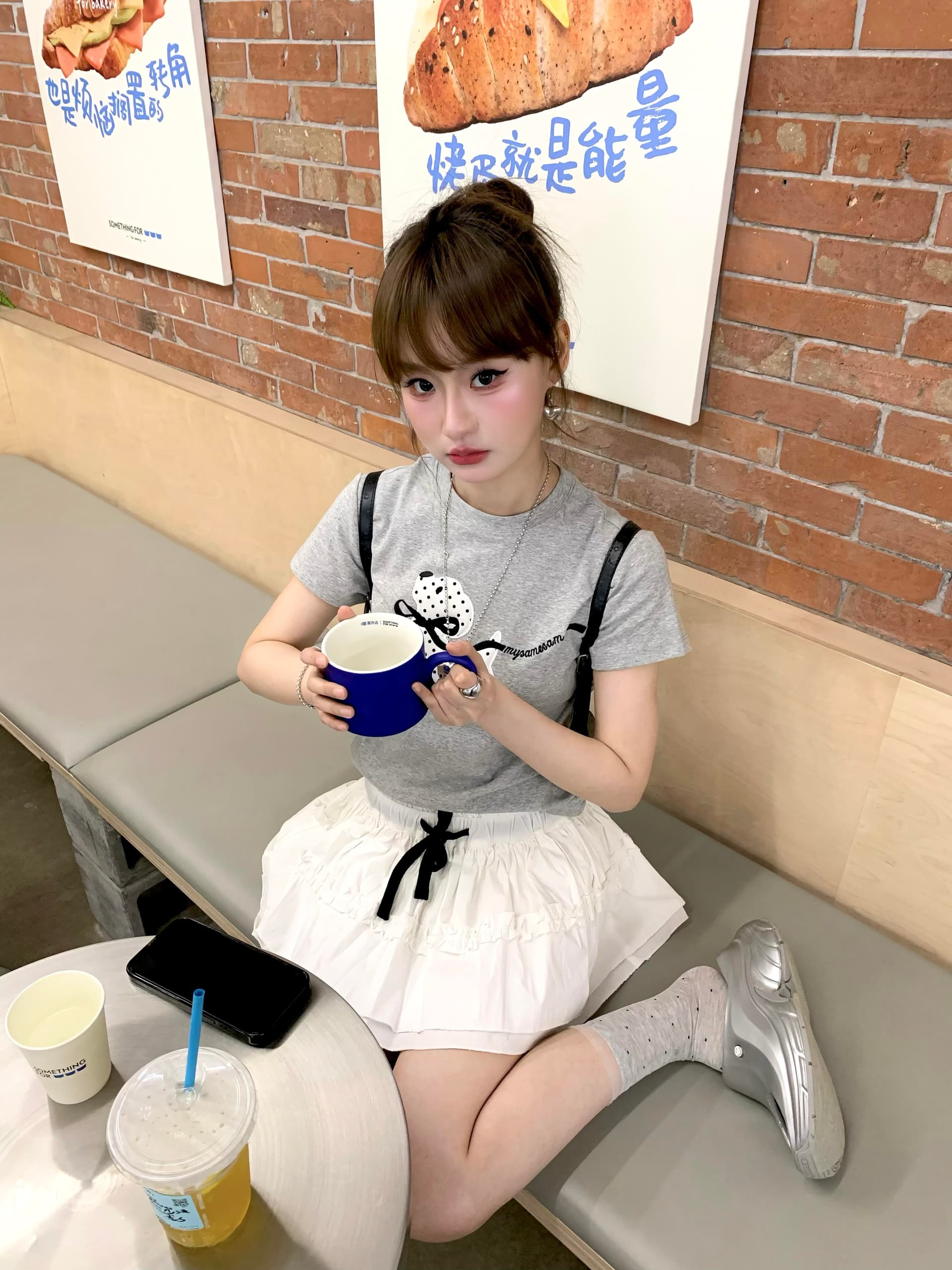 한 부서 달콤함 도트 무늬 강아지 나비 매듭 자수 반팔 티셔츠 여성 여름 새로운 몸매 가꾸기 슬림해 보이는 다용도 맨위 상세 이미지 5