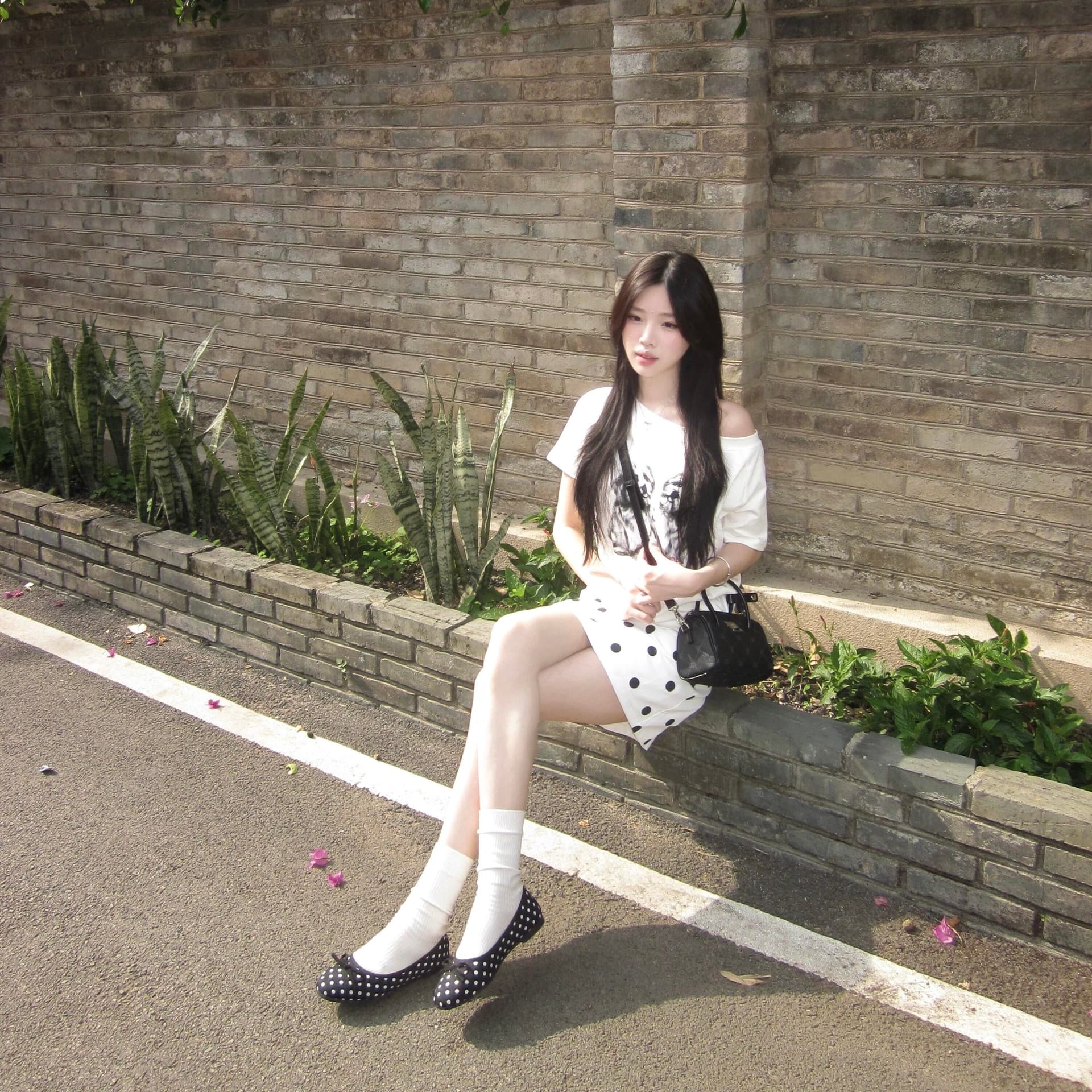 아메리칸 레트로 비스듬한 어깨 강아지 프린트 반팔 티셔츠 여성 자이언트 잘 생긴 ~ 중 느긋한 캐주얼 핫걸 다용도 맨위 트렌디 이미지 5