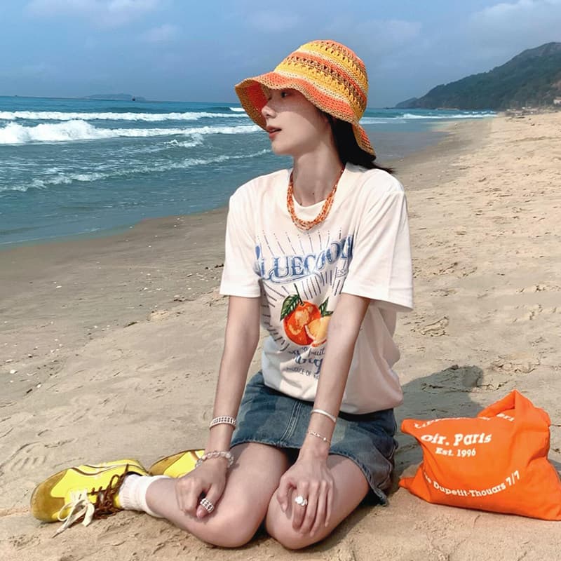 한 부서 달콤함 과일 프린트 라운드 넥 반팔 티셔츠 여성 여름 루즈핏 슬림해 보이는 캐주얼 다용도 디자인 센스 맨위 상세 이미지 2